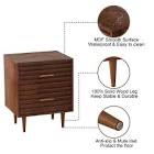 Jamyira 1 - Drawer Nightstands Set, Mid Century Modern End Table , Wooden Bedside Table In Brown