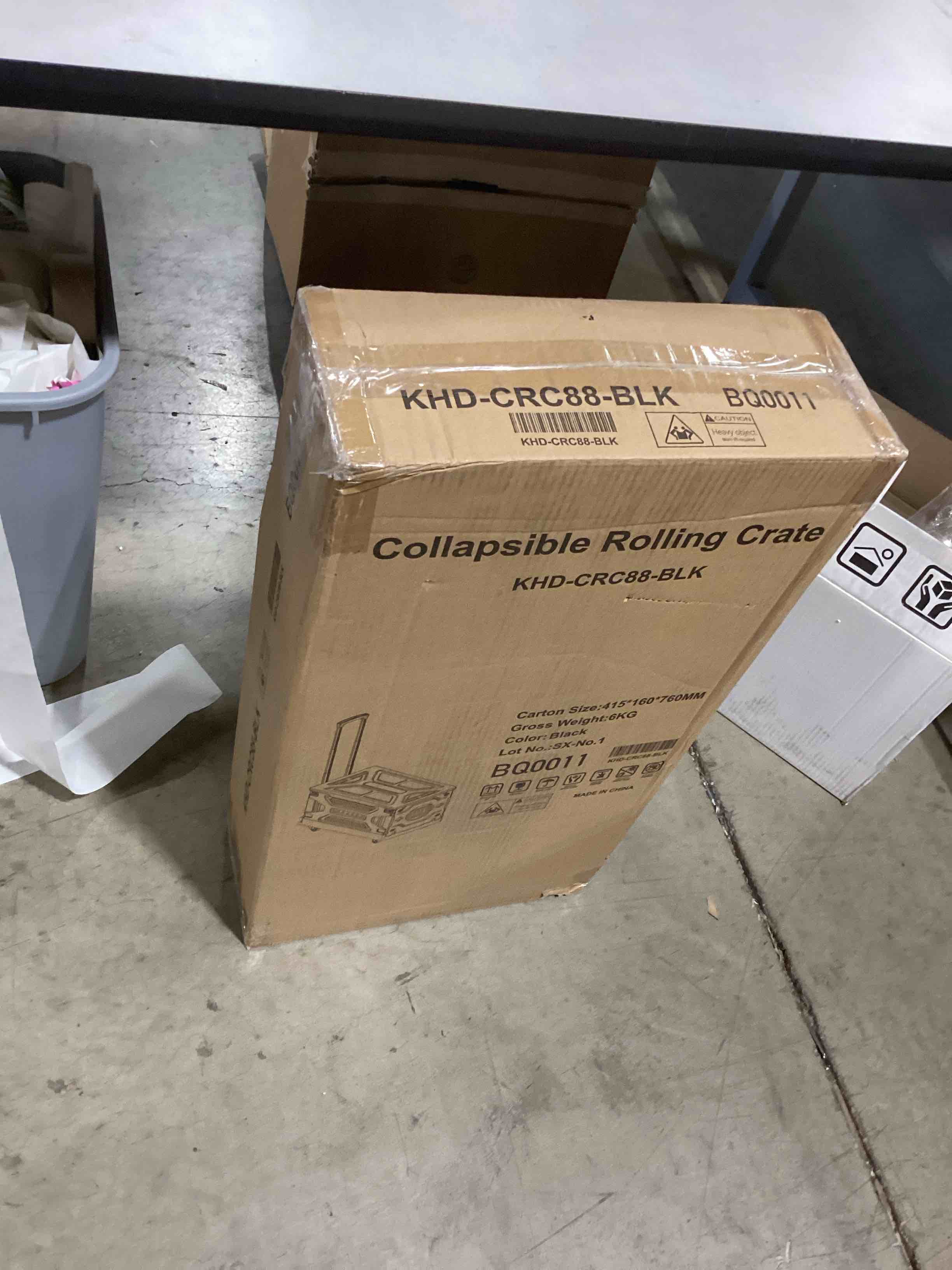 VECELO Foldable Shopping Cart with Wheels, Collapsible Rolling Crate for Groceries, Folding Storage 