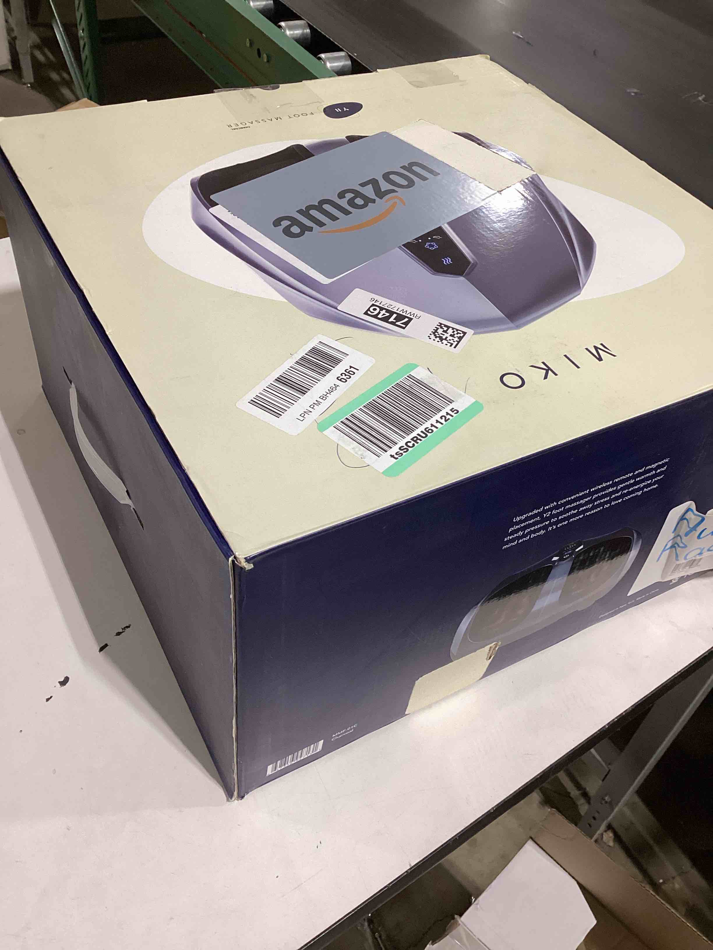 MIKO Foot Massager Machine with Deep-Kneading, Compression, Shiatsu, and Heat for Plantar Fasciitis, Neuropathy - Fits up to Men Size 12. Not tested