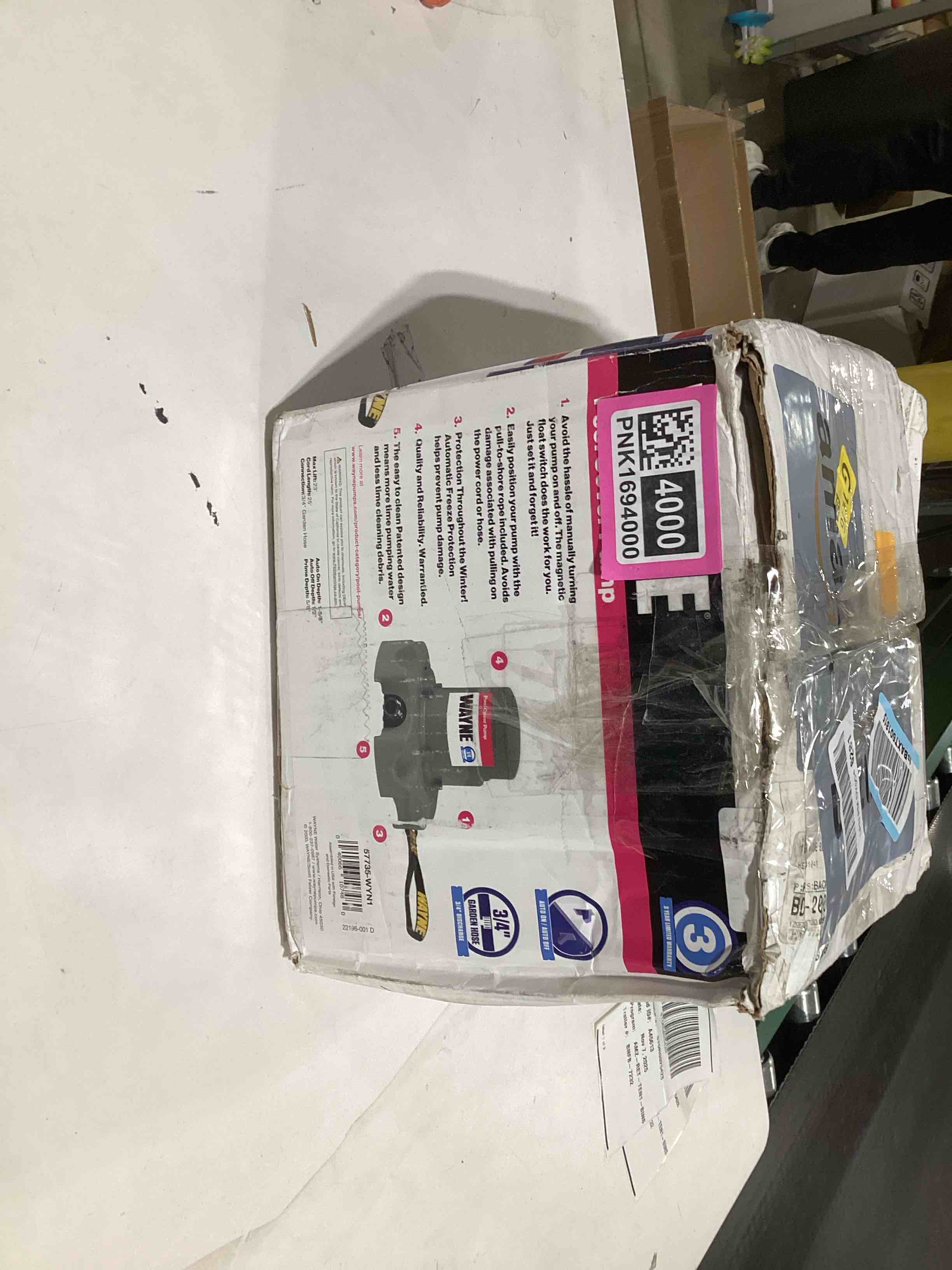 Wayne WPCP250 57735-WYN1 1/4 HP Automatic Pool Cover Pump with Magnetic Float Switch and 25 FT Pull-