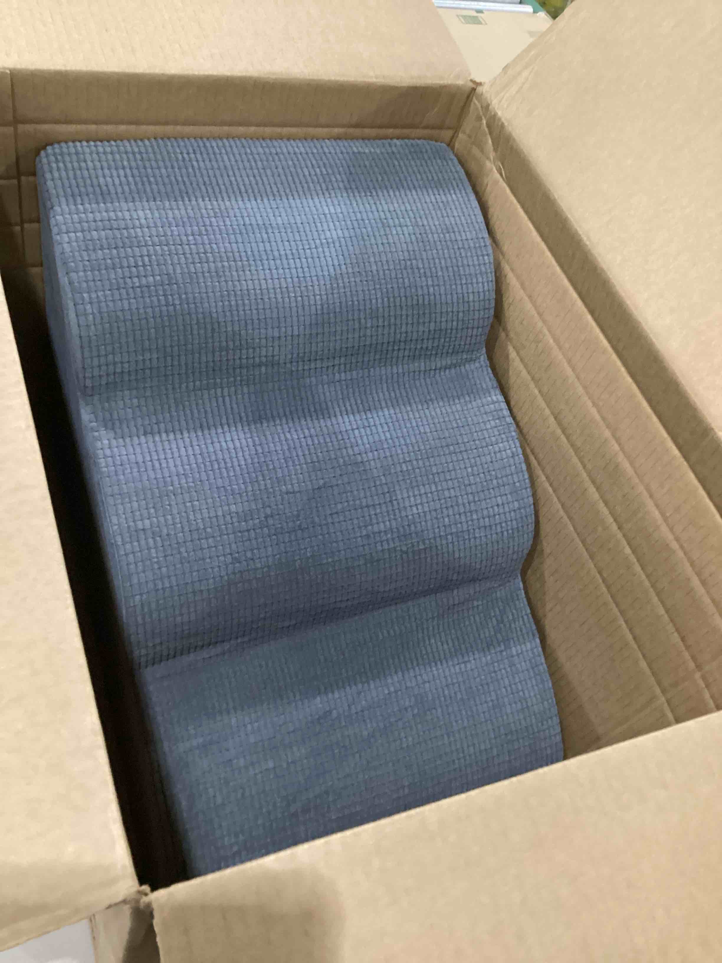 Condition photo showing Good Condition for 3-Step Dog Ramp and Stairs for Sofa and Chair - Non-Slip Sturdy Pet Steps for Small Dogs and Cats,15.7" H,Grey Grey 3 Standard 3-Step 15.7"H