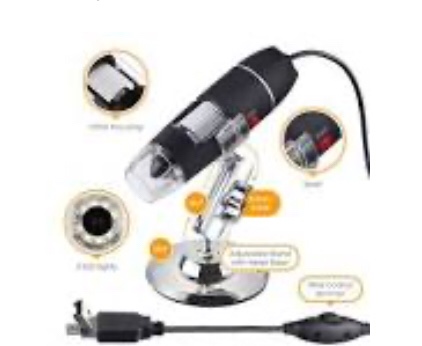 AmScope - 40X-2500X LED Binocular Compound Microscope with 3D Stage, 25-Piece Prepared Slides Set and Tweezers Plus Bonus Handheld Multi-USB Digital Microscope for PC and Android - VB-B120C-SLVR