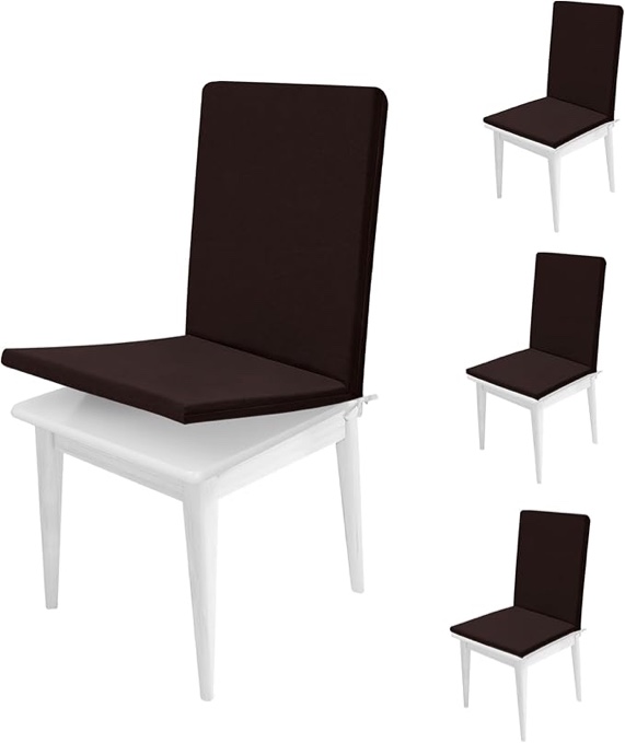 Easy-Going Stretch Dining Chair Cover with Removable Soft Foam Chair Pad, Seat Cushion Only, Non-Slip Dining Room Chair Cover, Machine Washable (2 Pack, Chocolate)