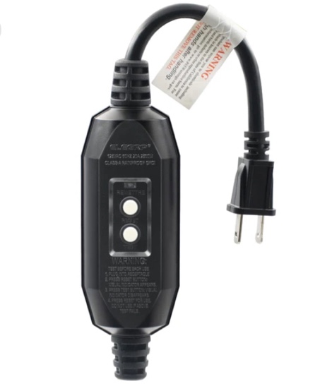 ELEGRP Patented Auto-Monitoring GFCI Plug, Inline Assembly, UL Listed, Manual & Automatic Reset, 20A, 125V