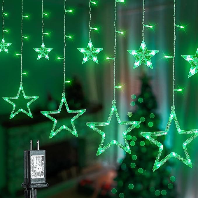 blctec christmas decorations outdoor, 4pcs neon christmas star string lights with stainless steel stakes, waterproof star christmas lights for garden, patio, yard, lawn, pathway xmas décor, multicolor