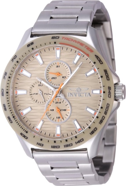 Invicta Racing Men 44mm Stainless Steel Steel Desert Sand dial VH67 Quartz, Beige
