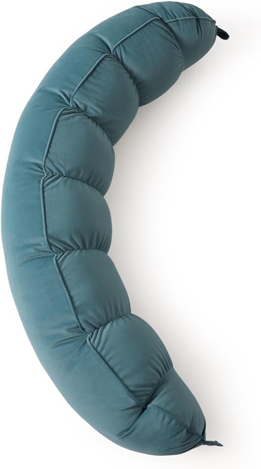 peallow(pat. pend) – long round body pillow for adults, bolster pillow for sleeping, soft and supportive pillow for sleeping & lumbar support (slate blue,)
