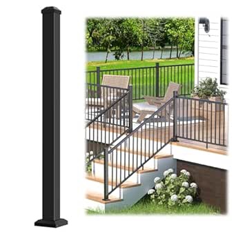 egadis 2.56 in. x 2.56 in. x 39 in. aluminum railing post with screws & drill, porch and deck railin ( 1 post only )