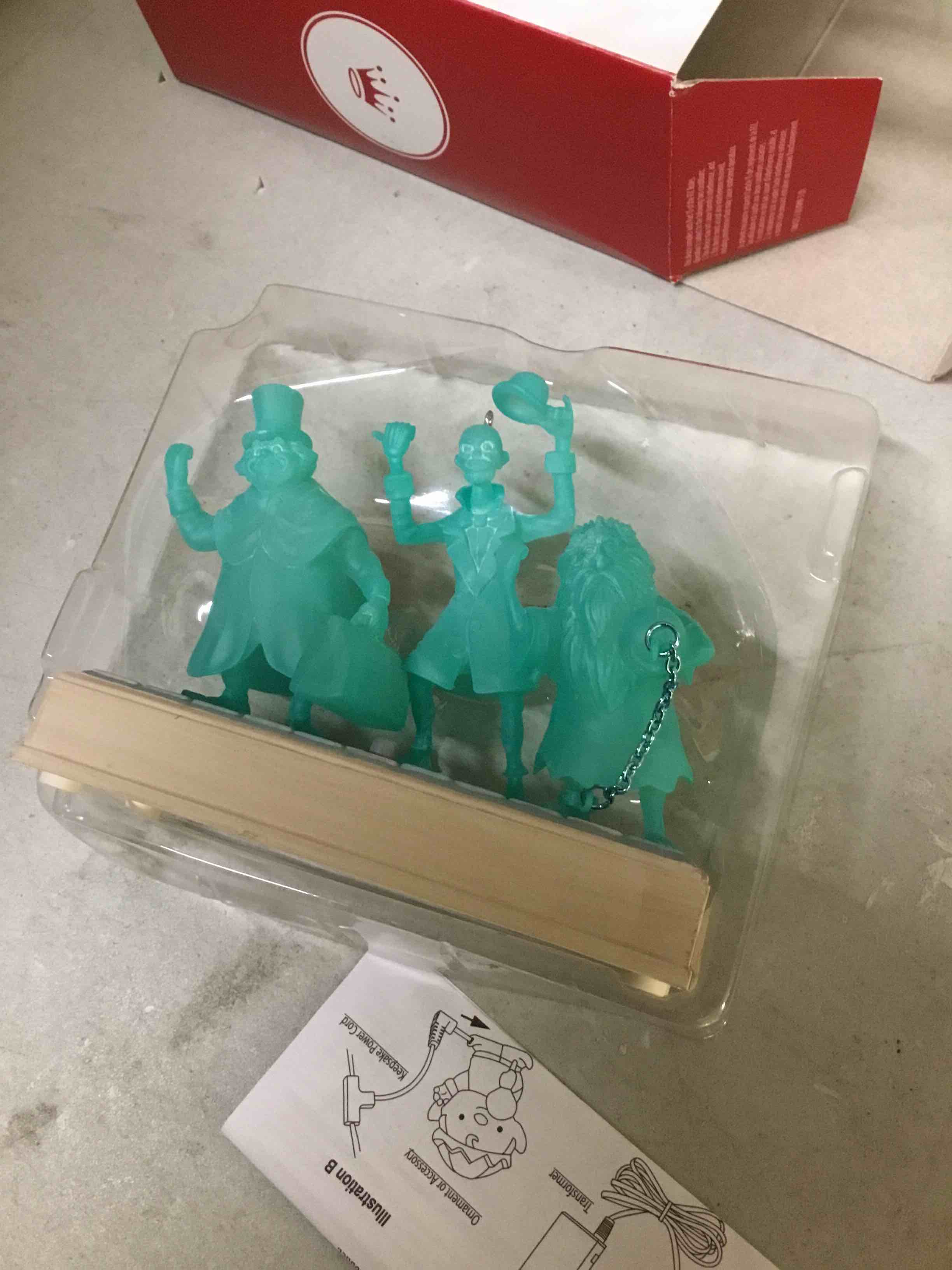 Condition photo showing As Is for ( incomplete missing parts ) hallmark keepsake christmas ornament, disney the haunted mansion collection the hitchhiking ghosts with light and sound