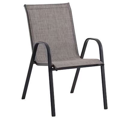 style selections pelham bay stackable black metal frame stationary dining chair