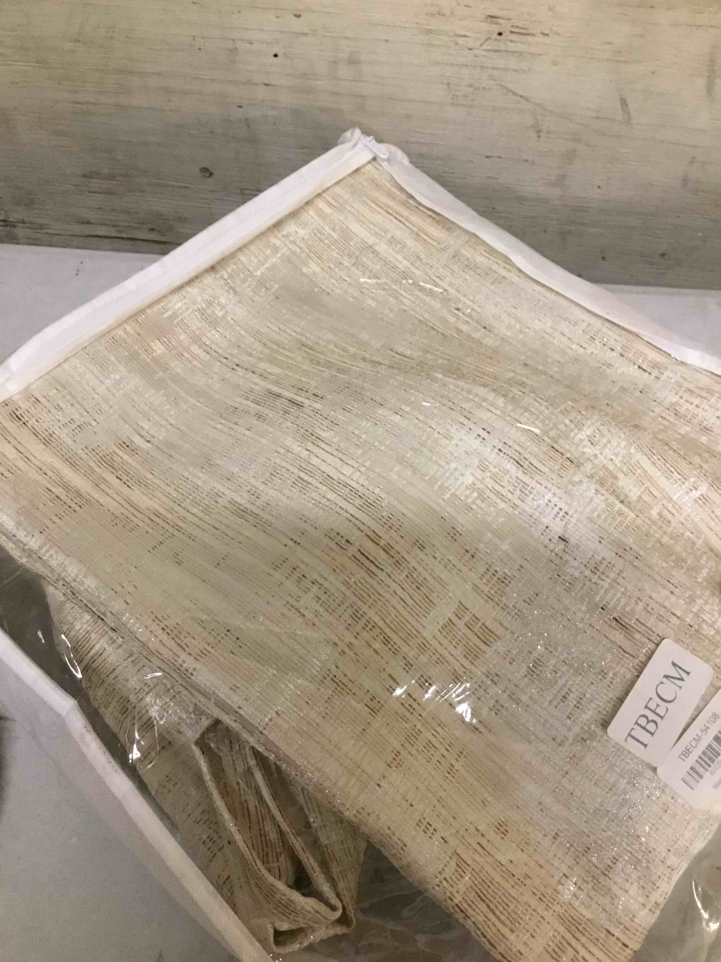 Condition photo showing As Is for majestic giftware jacquard tablecloth for rectangle tables (tarsr-54108) | aruba - silver elegant design dining table cover | decorative soft & washable tablecloth for home, kitchen & dining (54x108)  108" x 54" (rectangular)