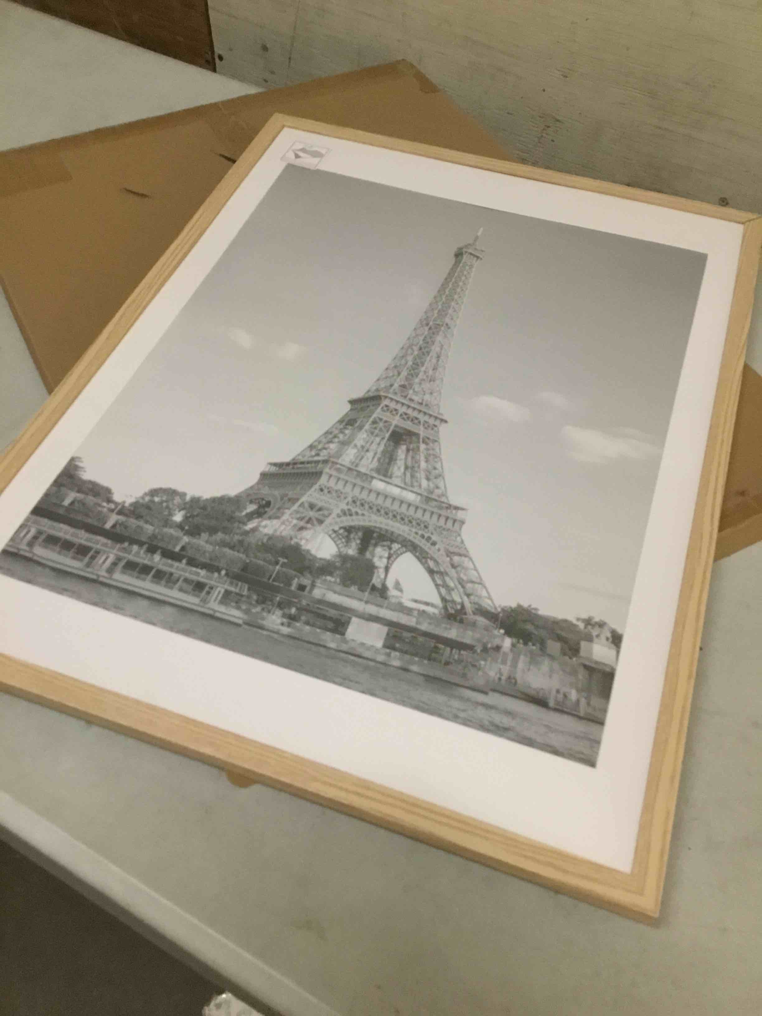 Condition photo showing As Is for upsimples 18x24 picture frame, display pictures 16x20 with mat or 18 x 24 without, wall hanging poster frames, natural, 1 pack natural 18x24