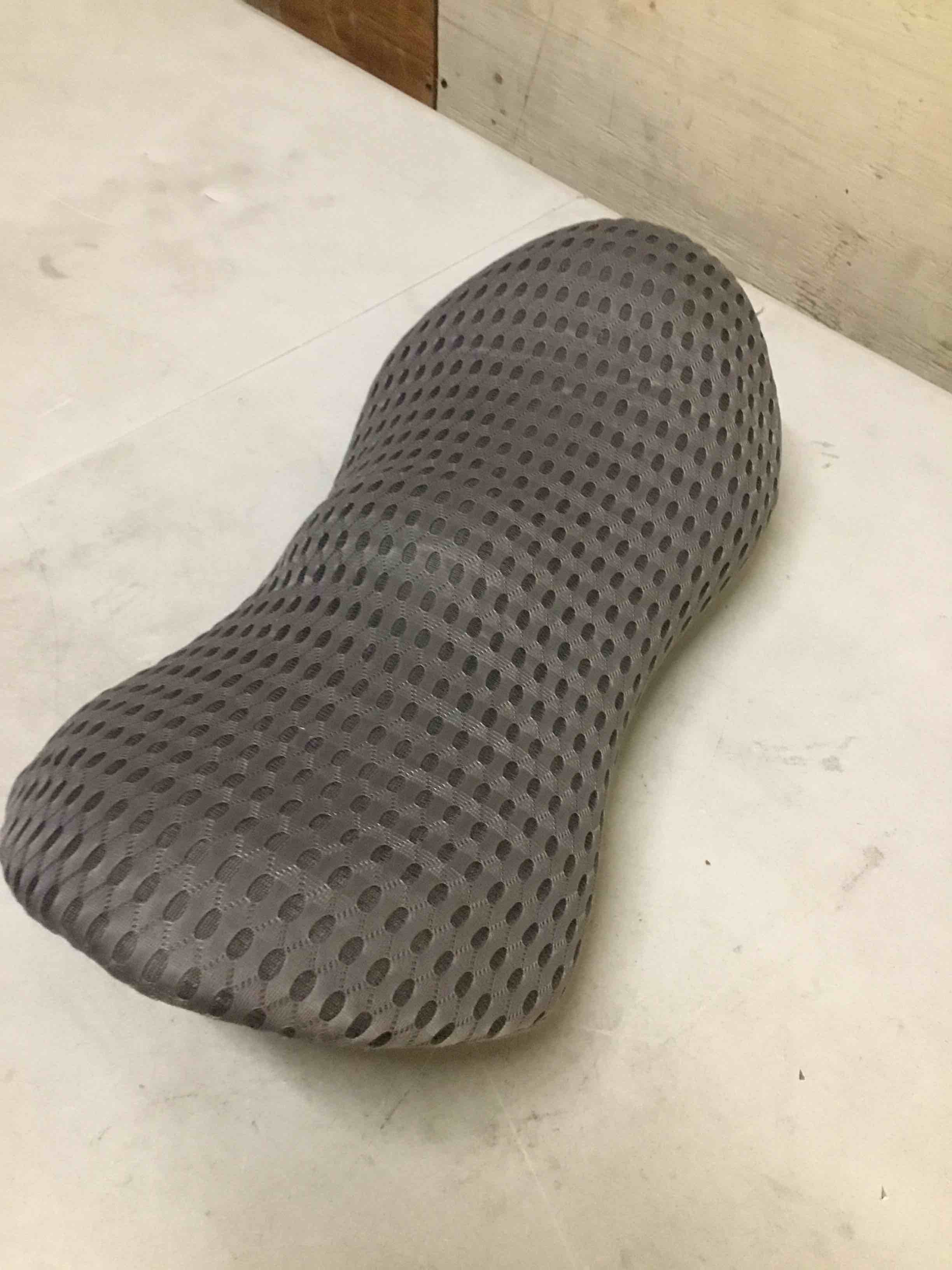 Condition photo showing As Is for lumbar support pillow - memory foam for low back pain relief, ergonomic streamline car seat, office chair, recliner and bed (upgrade gray)