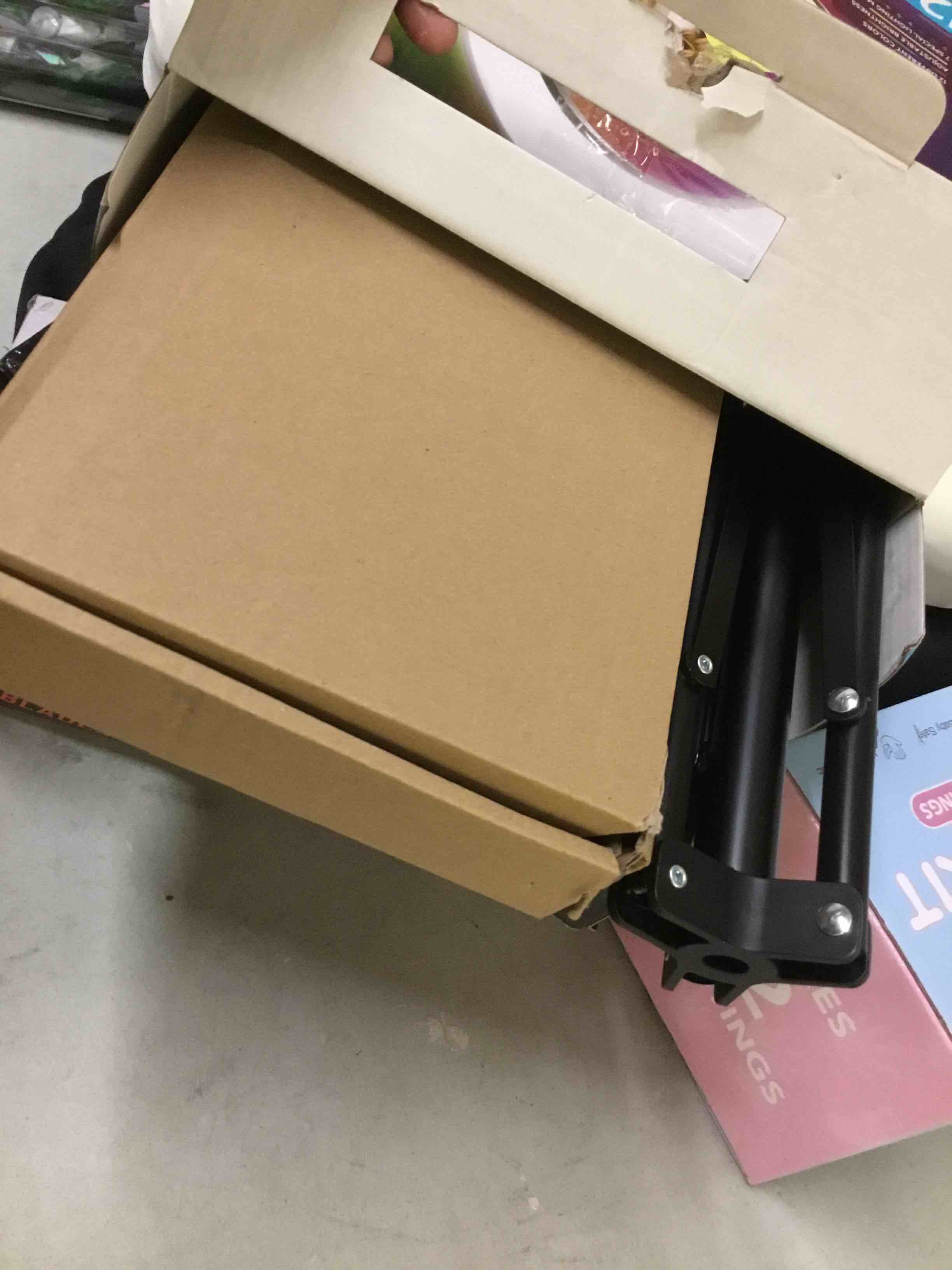 Condition photo showing As Is for bower 12" foldable ring light with adjustable stand and remote control- black