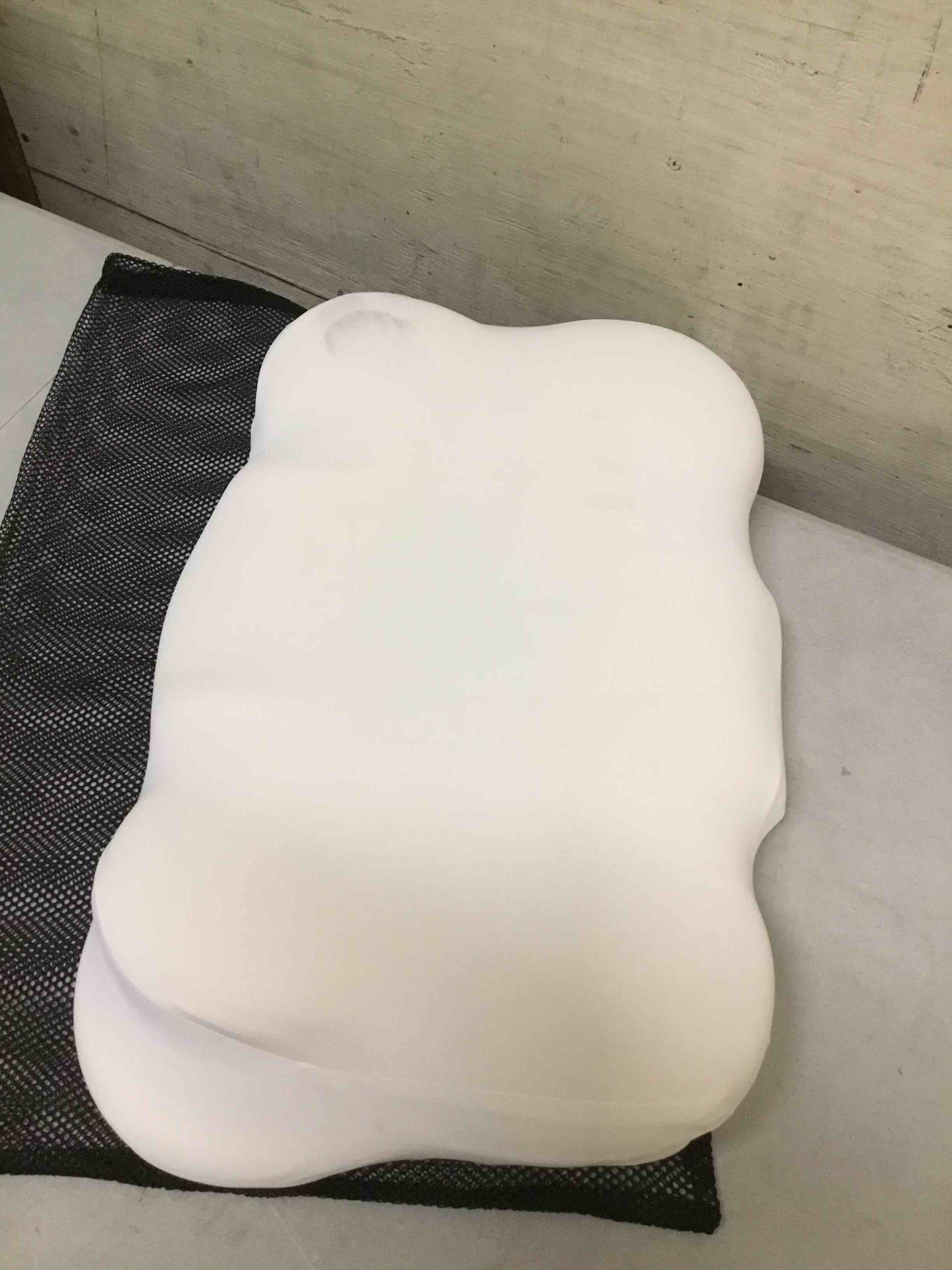 Condition photo showing As Is for cloud pillow,ergonomic memory foam pillow, stable support for cervical neck, cooling breathable pillowcase, cervical neck pain relief for side, back & stomach sleepers - white