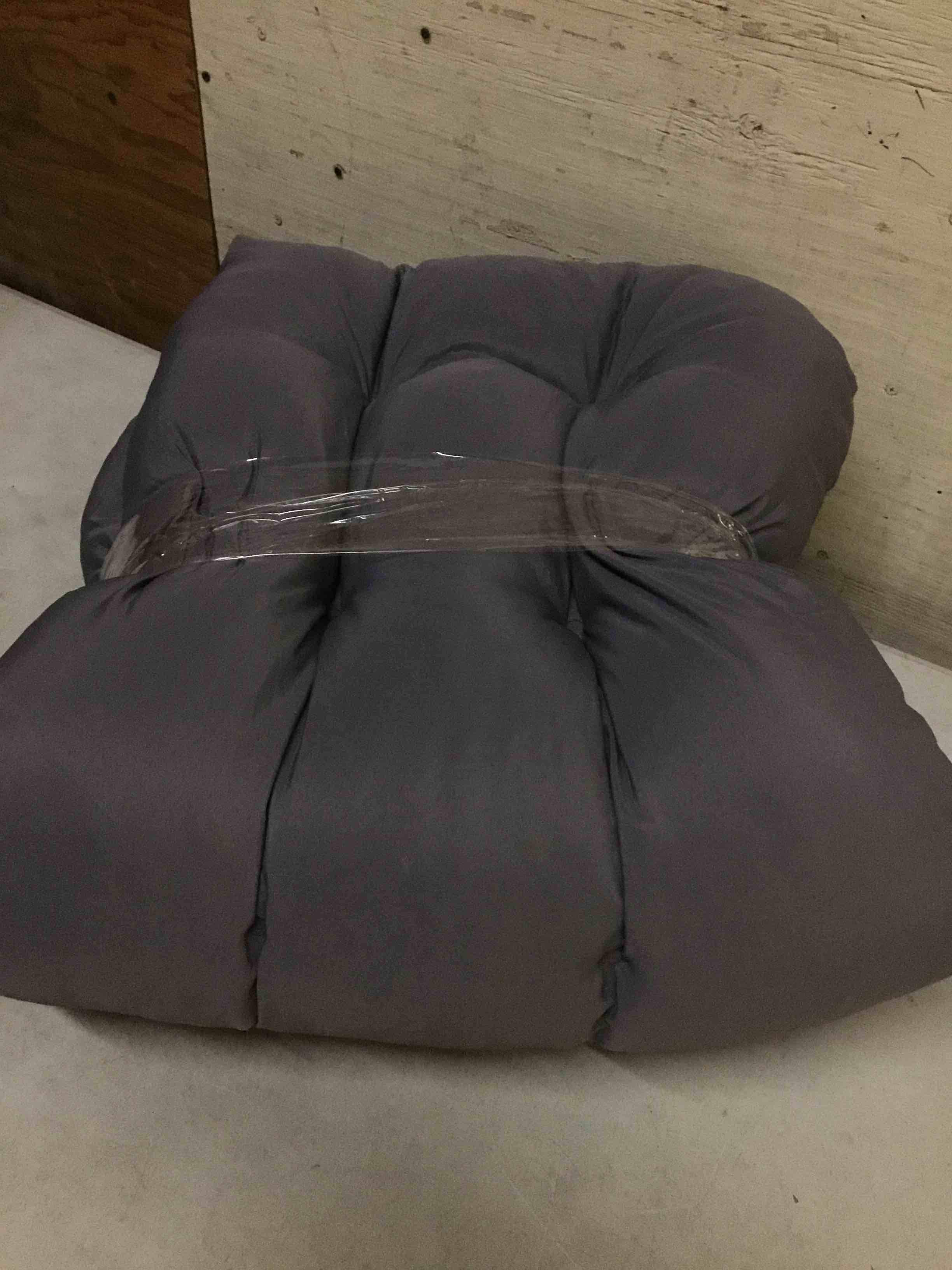 Condition photo showing Good Condition for outdoor bench cushion, tufted 44x20 inch loveseat pad for patio furniture wicker chair garden swing porch sofa, indoor outside use, fade-resistant & waterproof, dark gray