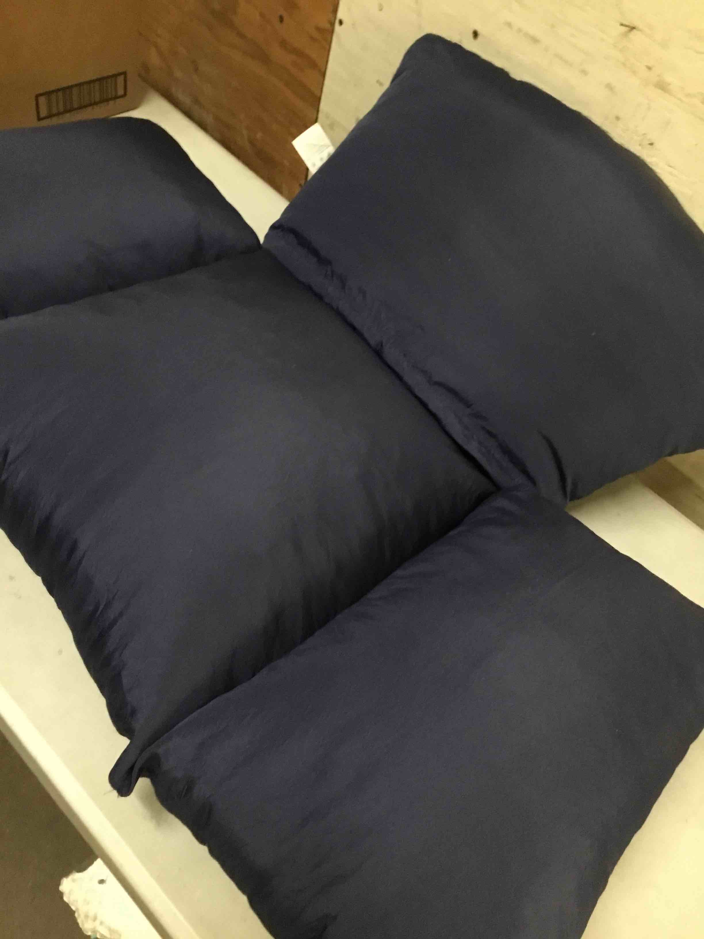 Condition photo showing As Is for (incomplete) navy blue egg chair cushion replacement detachable basket egg chair cushion washable waterproof thicken hanging basket pad