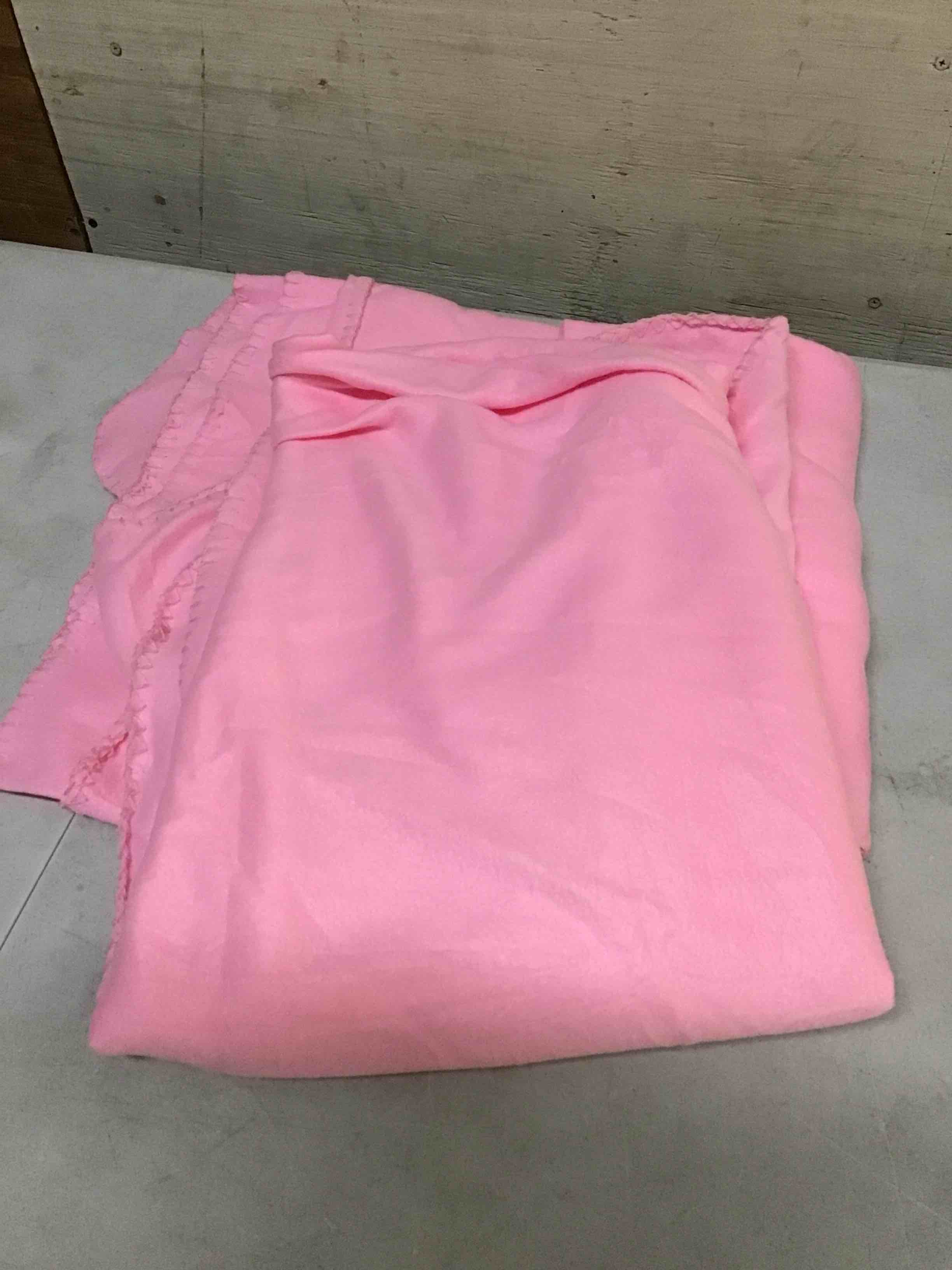 Condition photo showing As Is for ( incomplete 2 pack only ) 8 pack light pink fleece sleepover blankets bulk, 59" x 48" soft lightweight throw blankets for couch, spa, slumber party, movie & bachelorette party light pink 8