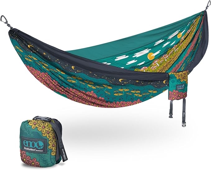eno, eagles nest outfitters doublenest lightweight camping hammock, 1 to 2 person, special edition colors, atc
