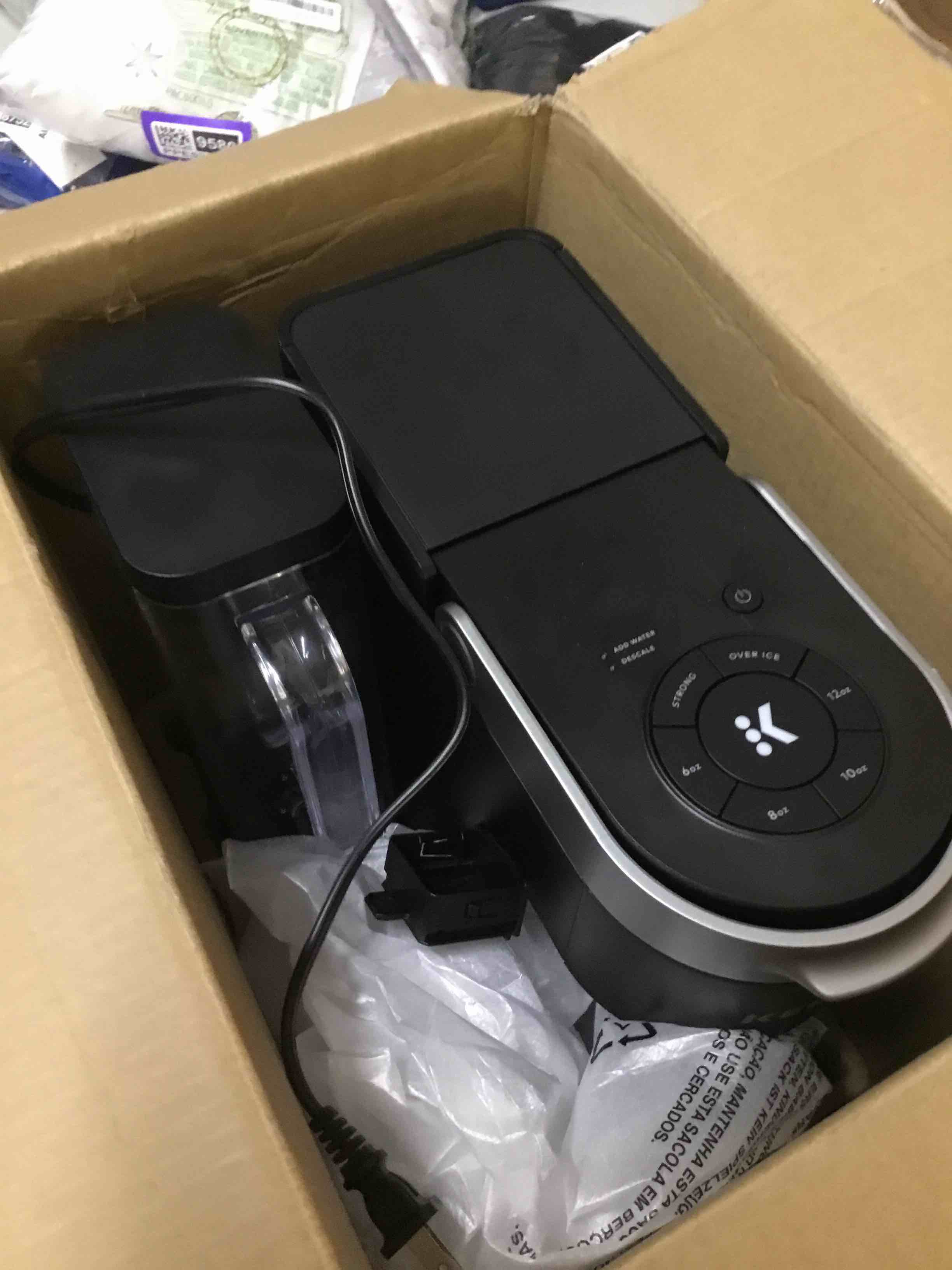 Condition photo showing As Is for keurig k-supreme single serve k-cup pod coffee maker, multistream technology, 4 brew sizes, 66oz dual-position removable reservoir, black black coffee maker