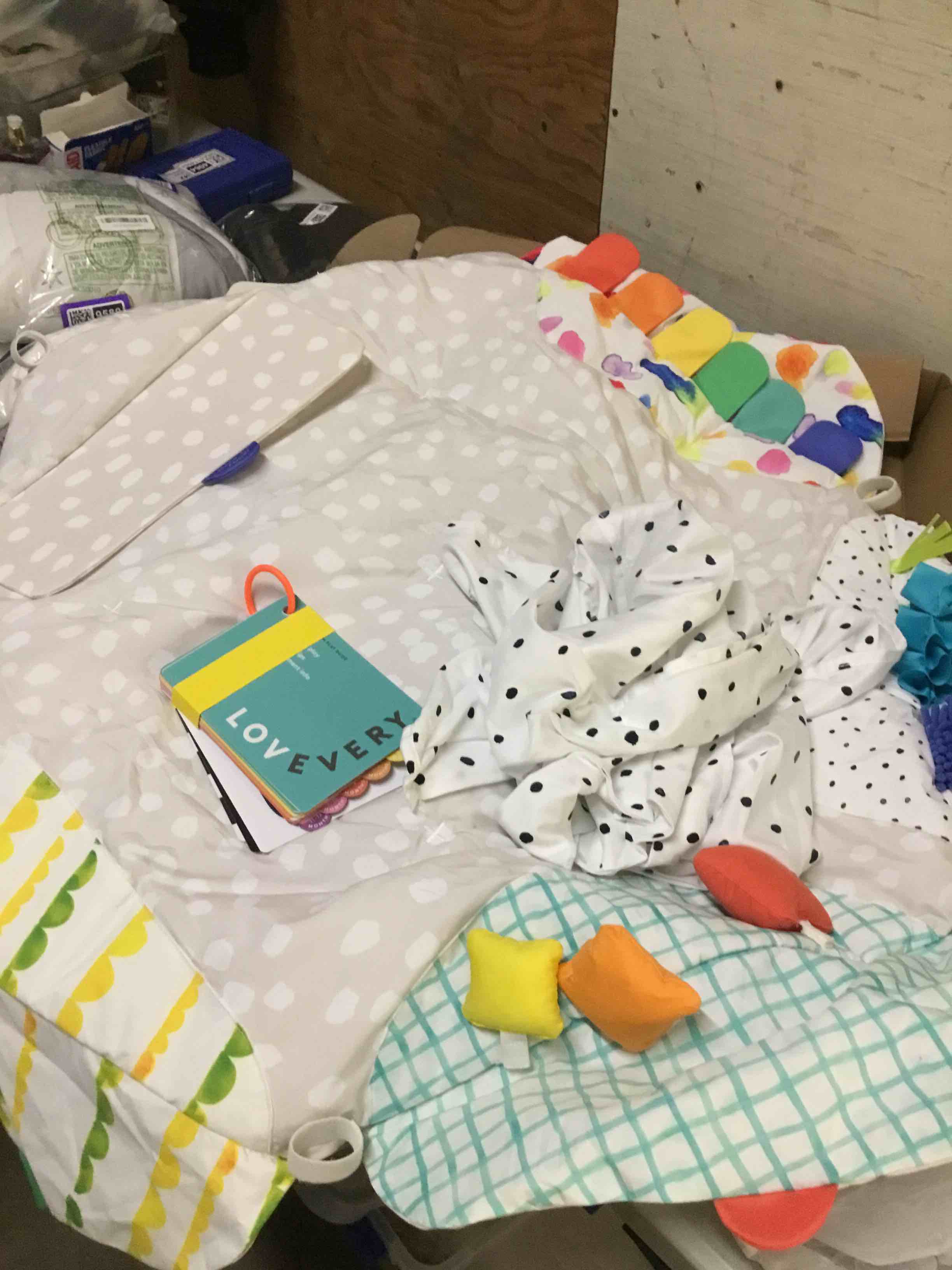 Condition photo showing As Is for (incomplete) lovevery | the play gym | award winning for baby , stage-based developmental activity gym & play mat for baby to toddler