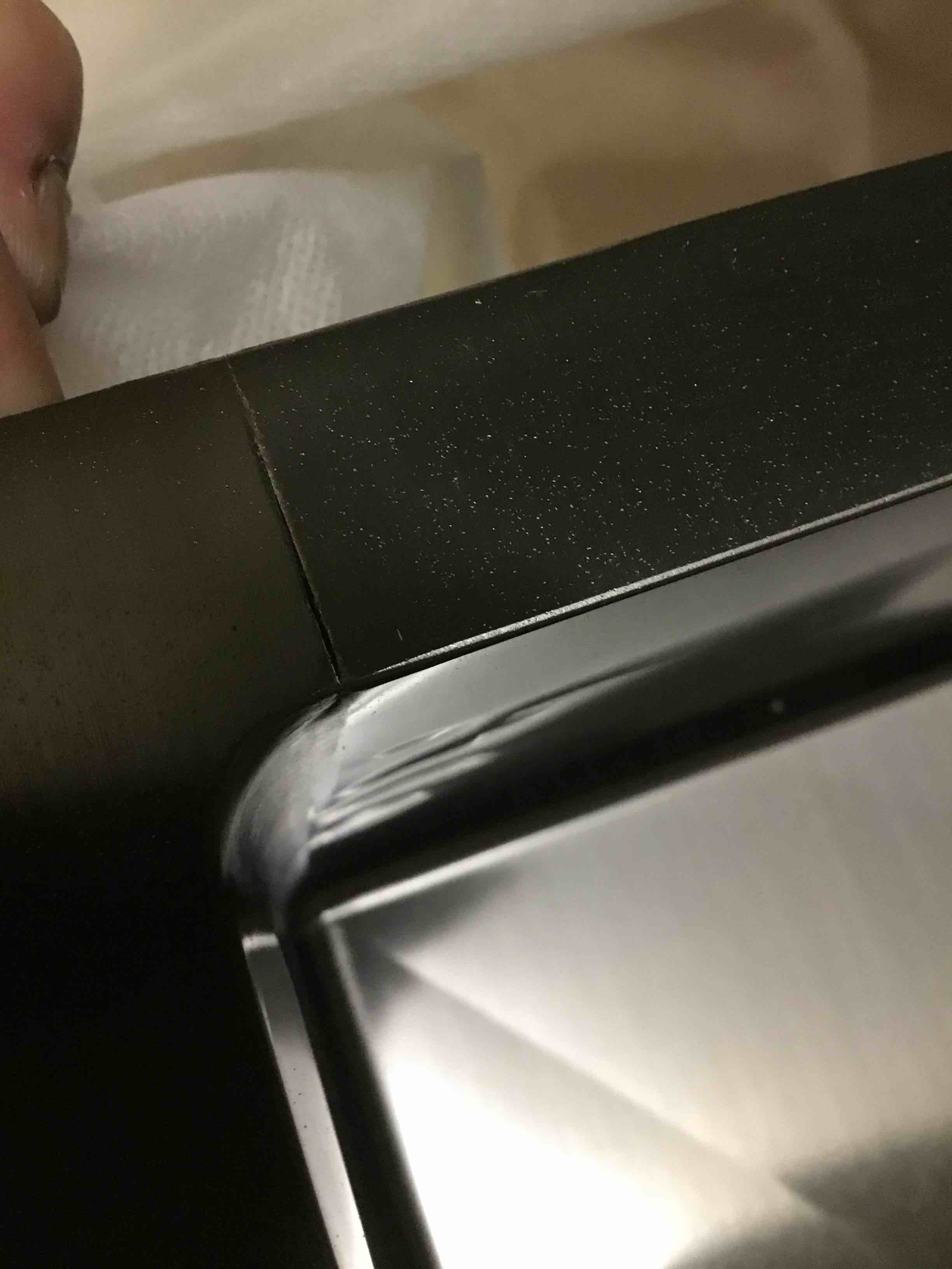 Condition photo showing As Is for ( incomplete with crack ) 33 black kitchen sink with faucet combo-vasoyo 33 x 22 drop in kitchen sink top mount black stainless steel deep single bowl over mount sinks with faucet combo set 33"l x 22"w x 10"d black(with faucet)