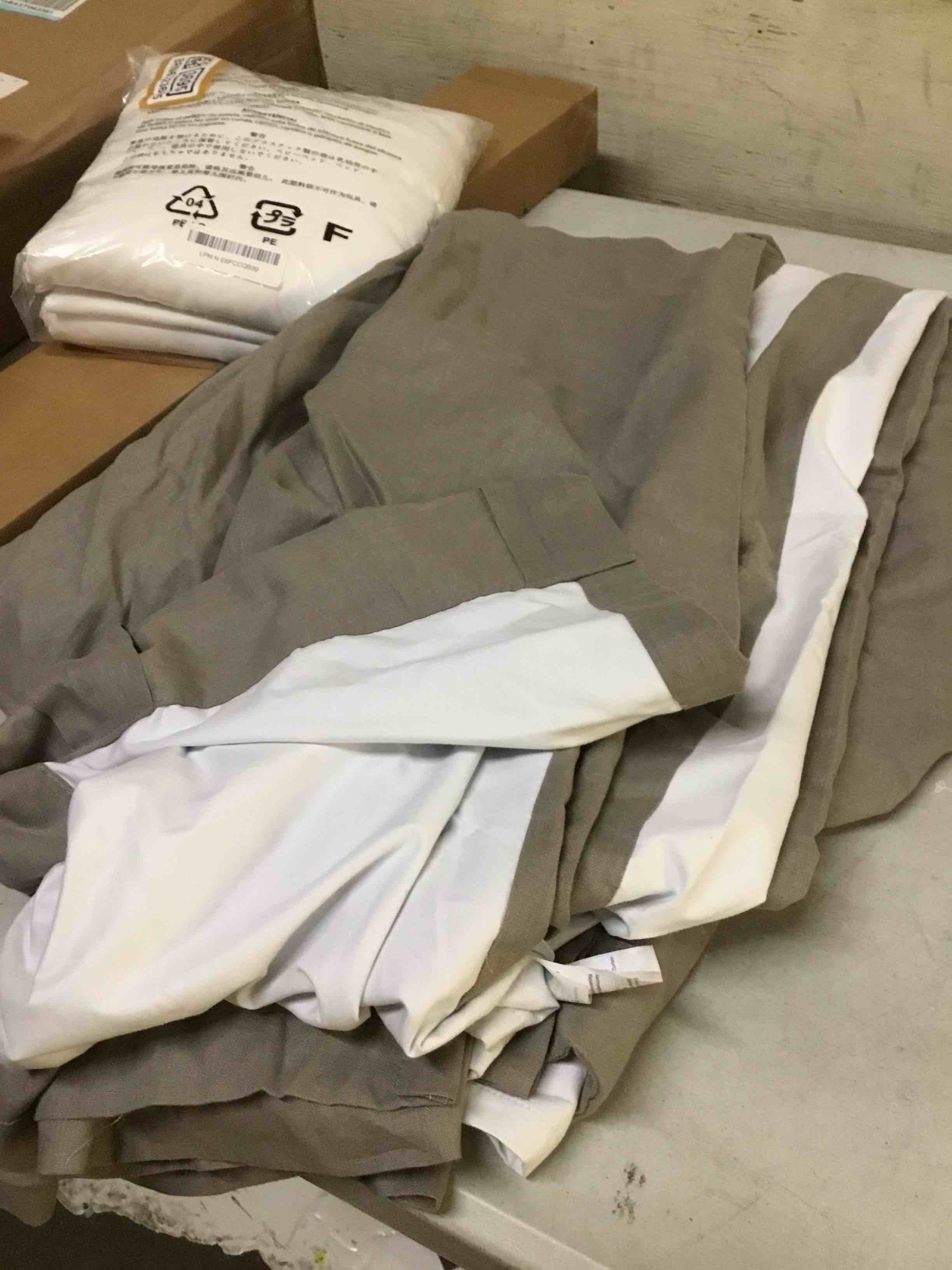 Condition photo showing As Is for european linen room darkening curtain - single panel