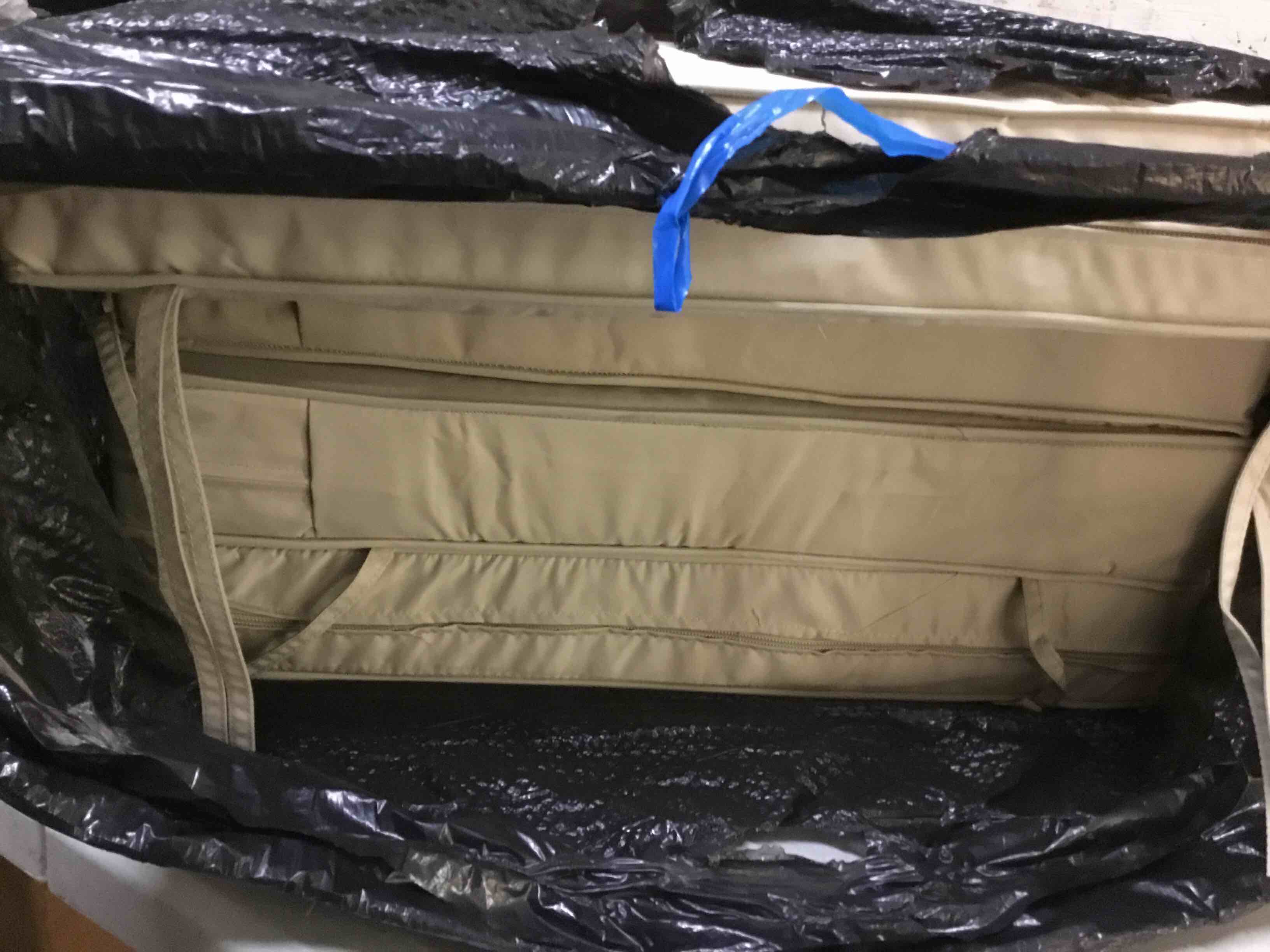Condition photo showing Good Condition for outdoor chair cushions set of 4: waterproof & color fastness seat cushion for patio furniture - 22 x 22 x 3 inch chair pads with ties and hidden zipper - patio chair cushion replacement, beige