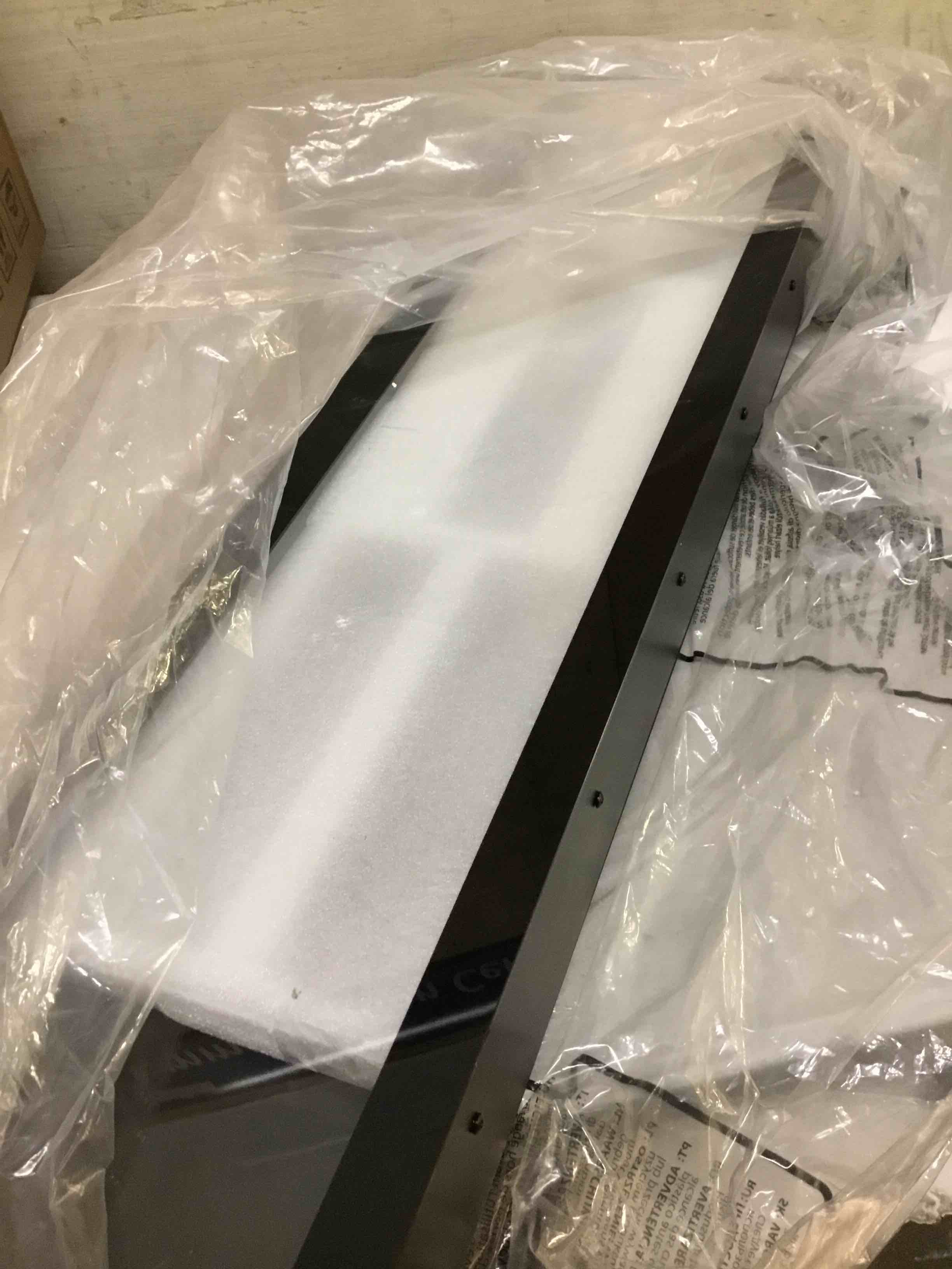 Condition photo showing As Is for slim electric fireplace 40 inches