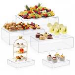 leinuosen 5 pcs extra large buffet risers set 16 x 8.5 x 5 inch rectangle acrylic display box cateri