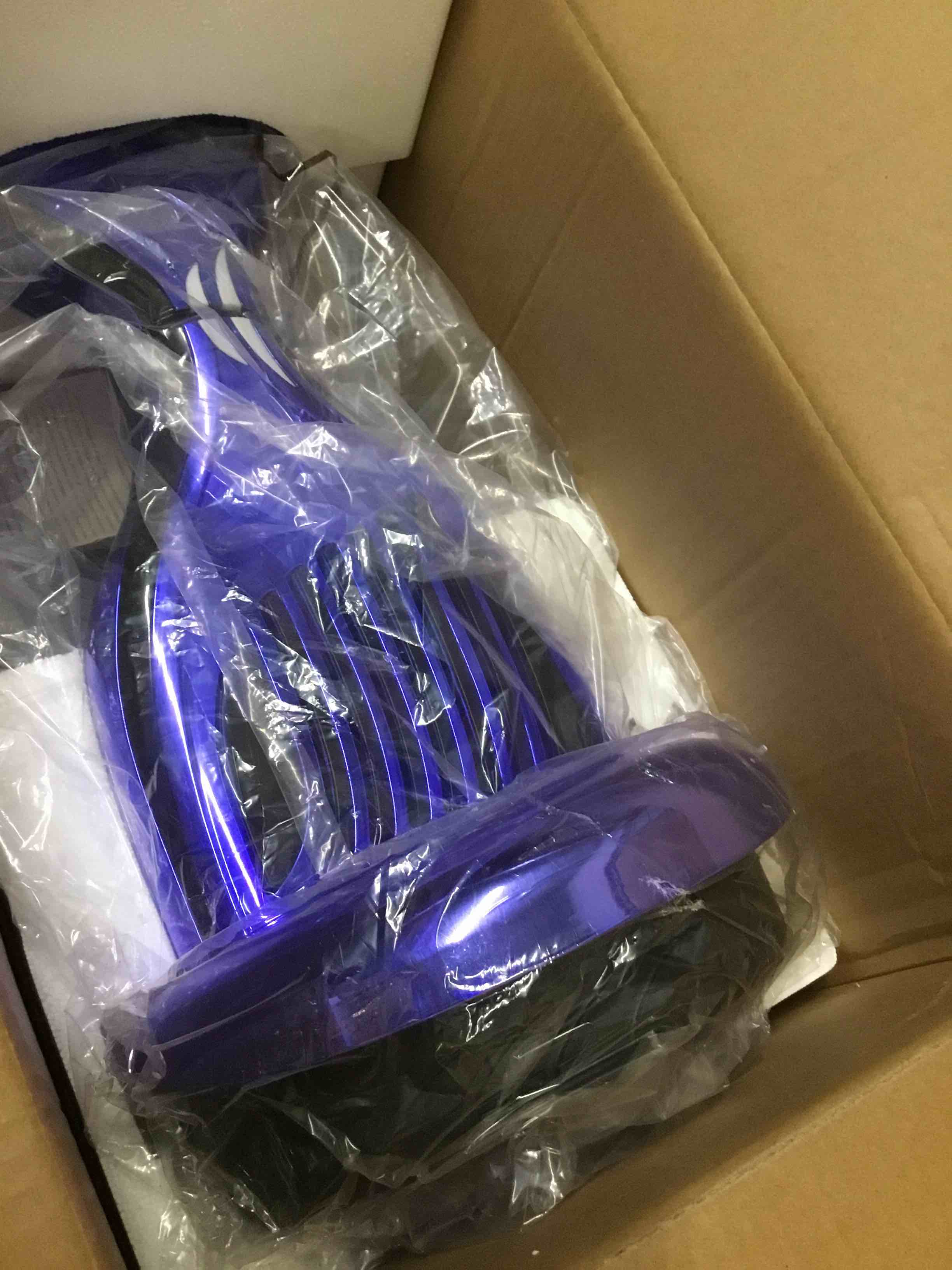 Condition photo showing As Is for electric self balancing hoverboard rt106sa blue
