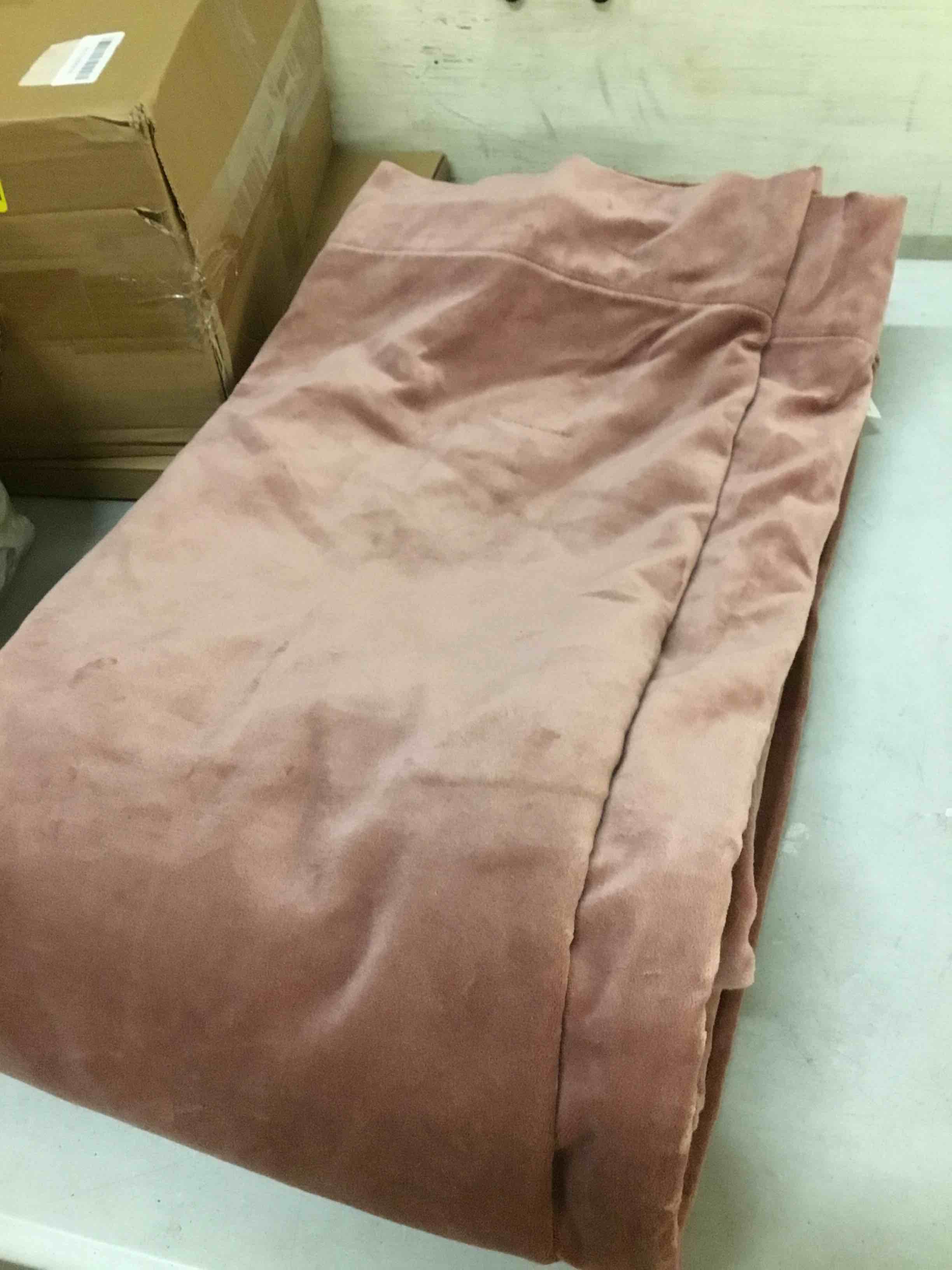 Condition photo showing Good Condition for quince cotton velvet room darkening curtain - single panel mauve 48 in x108 inch 