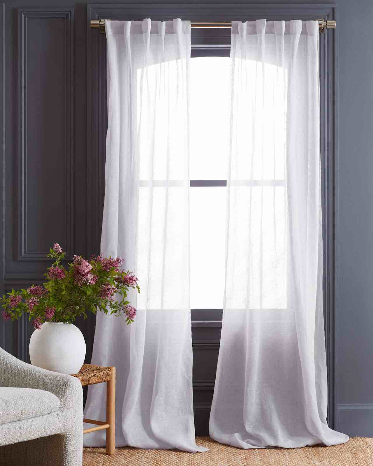 quince european linen curtain white