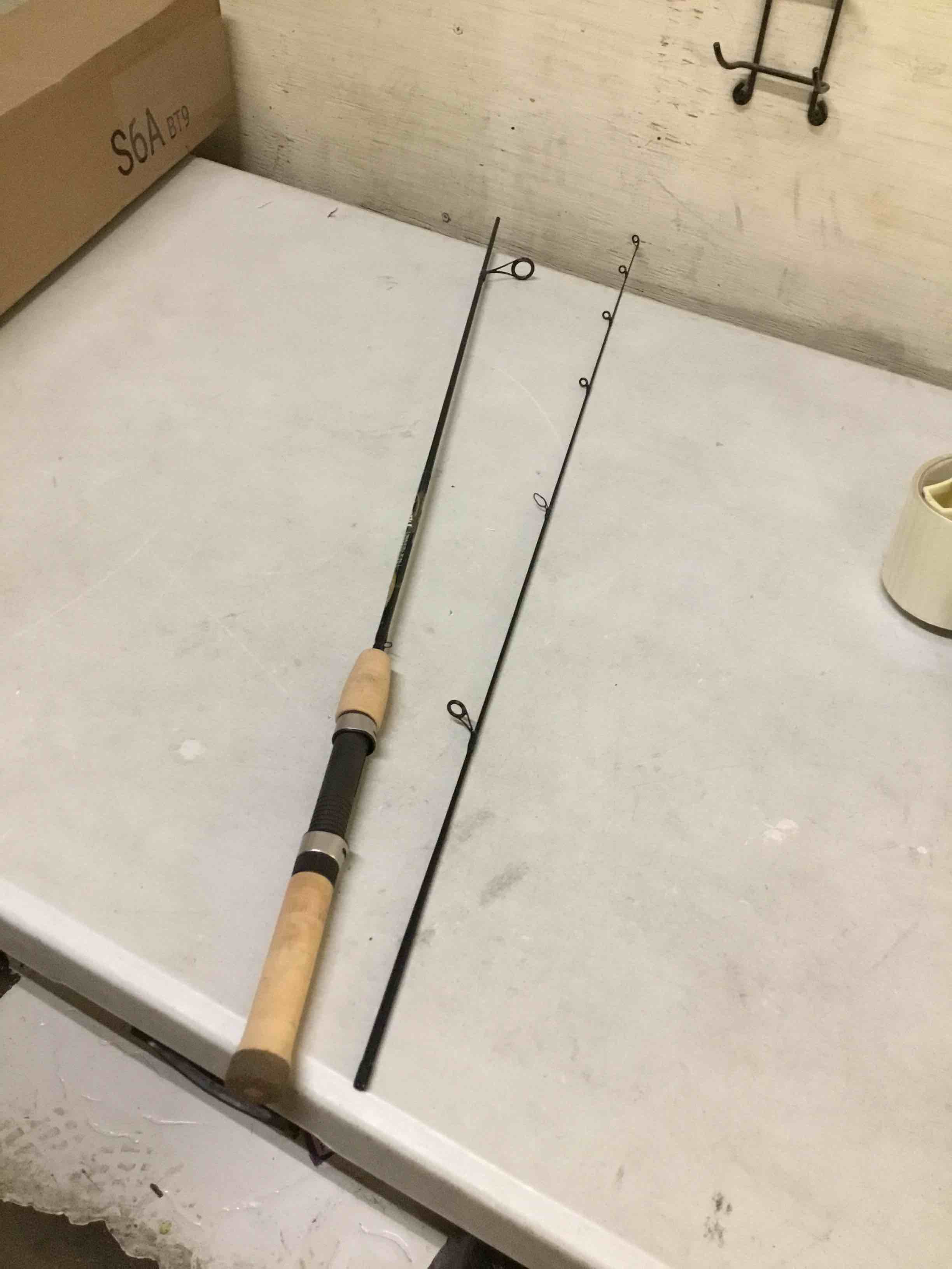 Condition photo showing As Is for st. croix rods triumph spinning rod, tsr, durably sensitive with impressive power, high performing spinning rod 5'6" ultra-light/fast 2 pc.