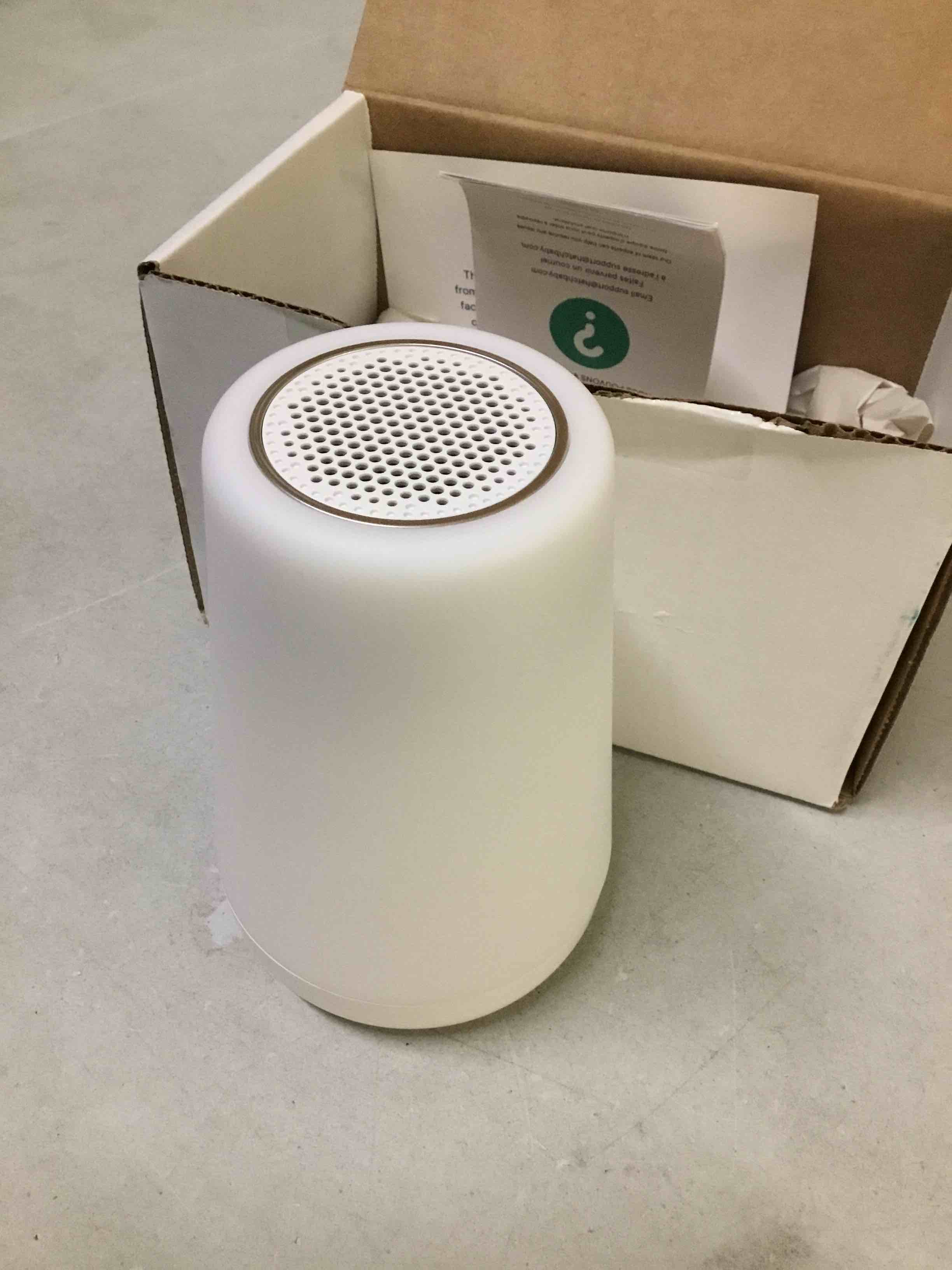 Condition photo showing As Is for ( incomplete missing power cord ) (ap need  to work )phatch baby sound machine, night light | hatch baby | sleep support | registry essential, routine builder, time-to-rise alarm clock, white noise, nursery stories, toddler kids (wi-fi) (silver)