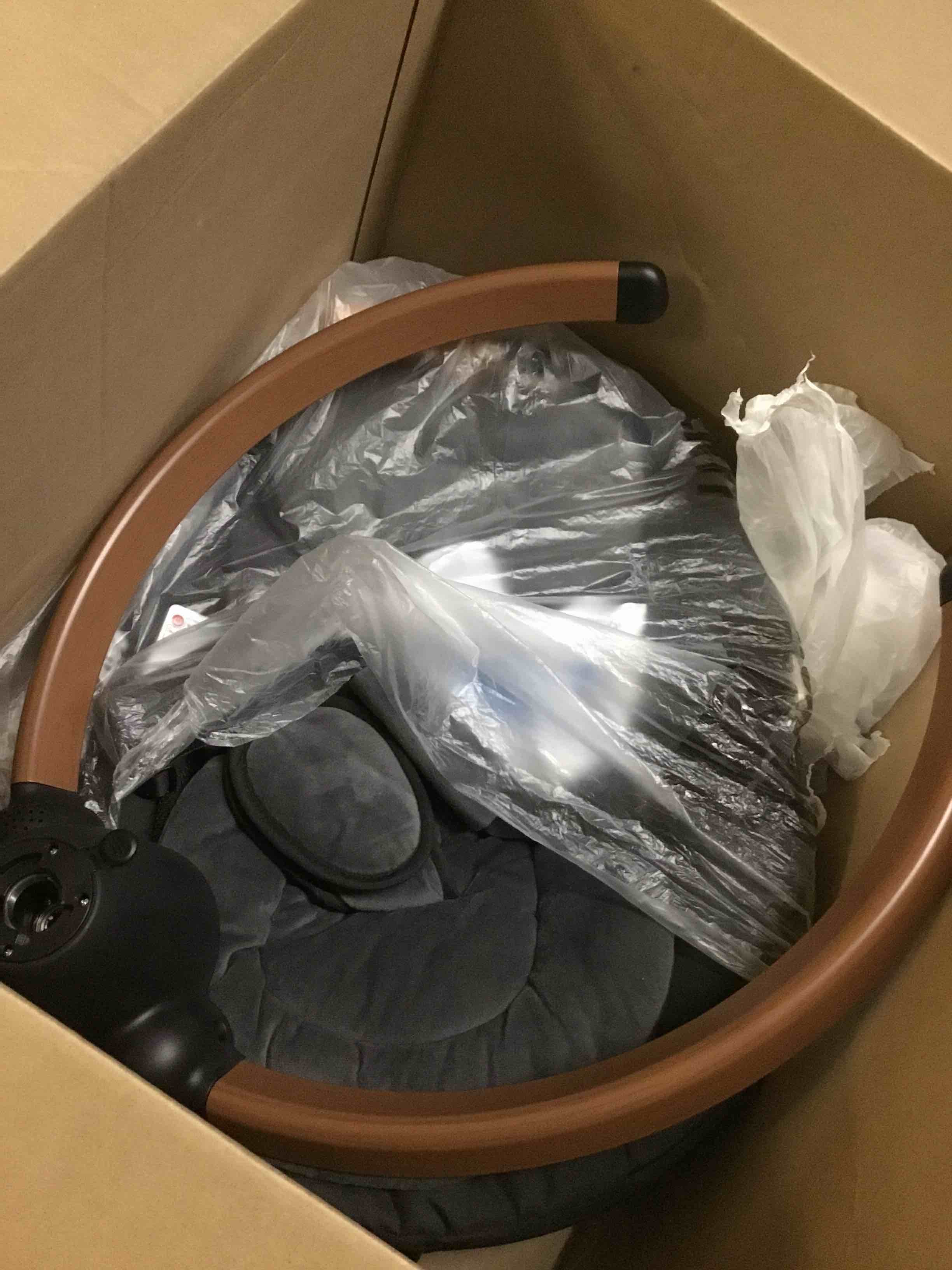 Condition photo showing As Is for ( incomplete missing power supply) baby swing for infants, electric baby swing with bluetooth, portable infant swing with 5 speeds, 10 lullabies, 5-point harness & remote control, for newborns infants indoor outdoor use (black)