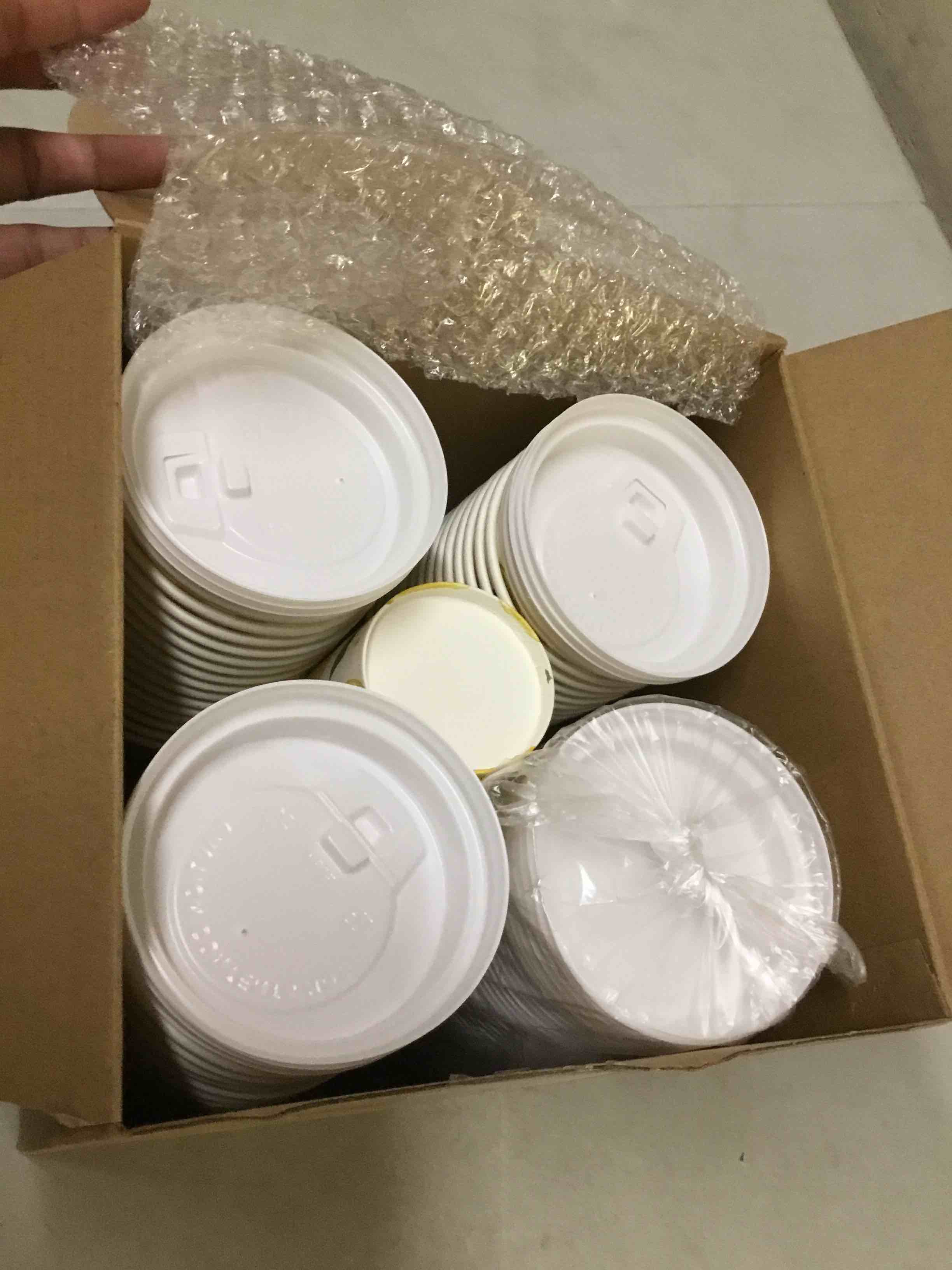 Condition photo showing New/Like New for jingmore 60 pcs 12 oz disposable coffee cups with lids paper drinking cup for hot cold beverage drink juices for stand supplies summer party decoration birthday