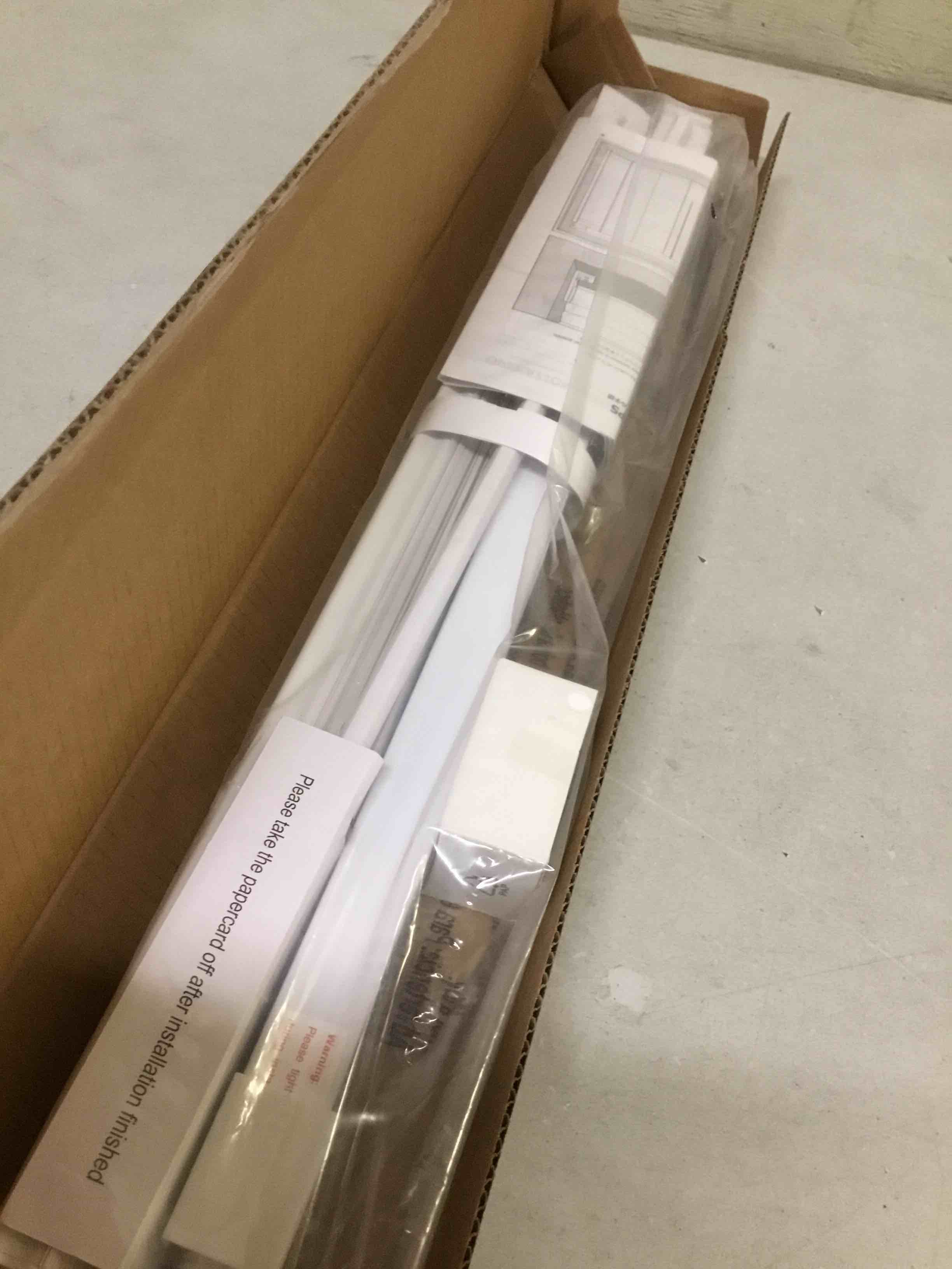 Condition photo showing New/Like New for lazblinds no tools no drill 1" vinyl mini blinds, cordless blinds for windows, light filtering horizontal window blinds & shades, 23" w x 36" h, white cordless-white 23" w x 36" h