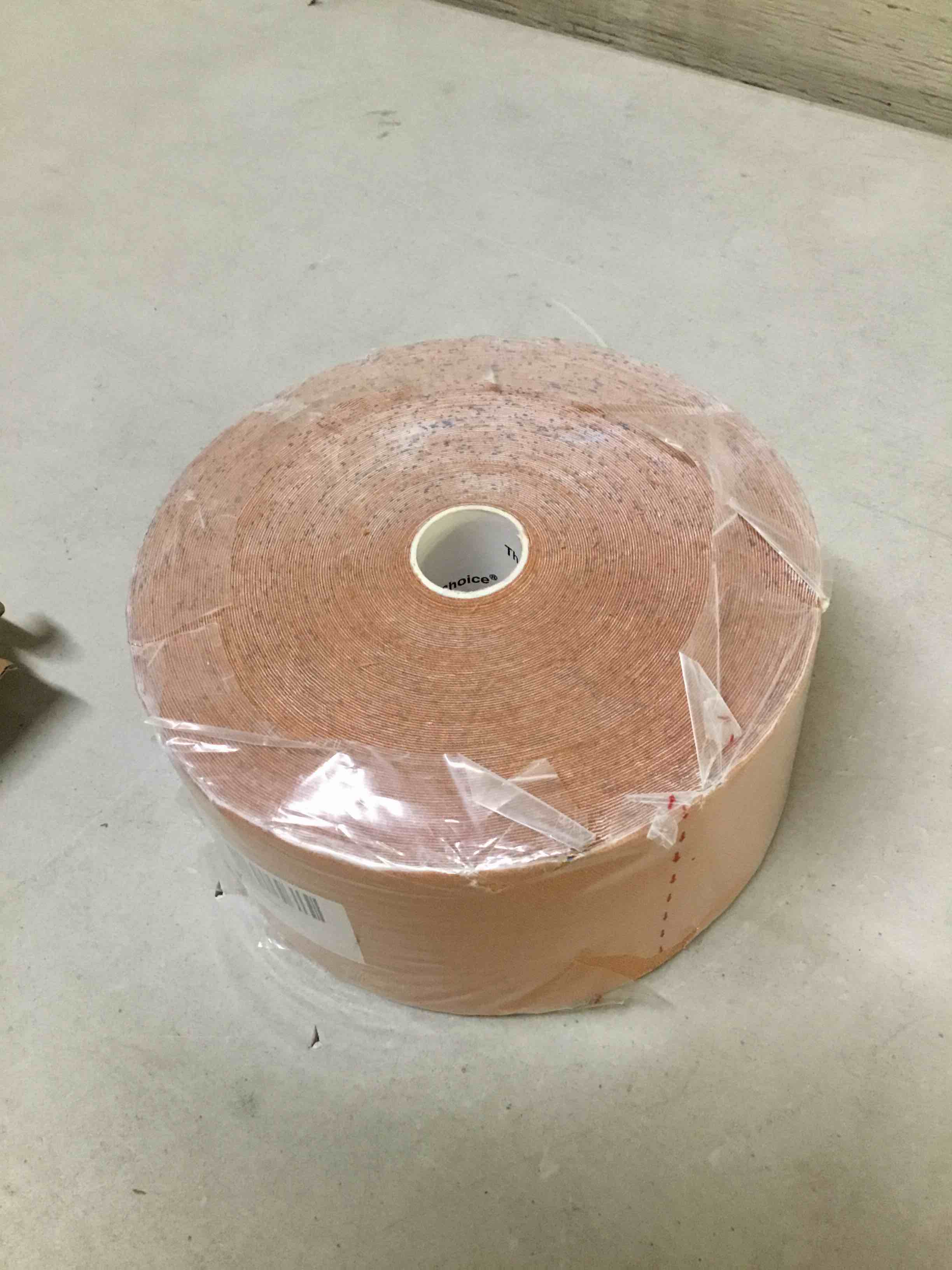 Condition photo showing As Is for kinesiology tape 3"x105' bulk roll (beige)