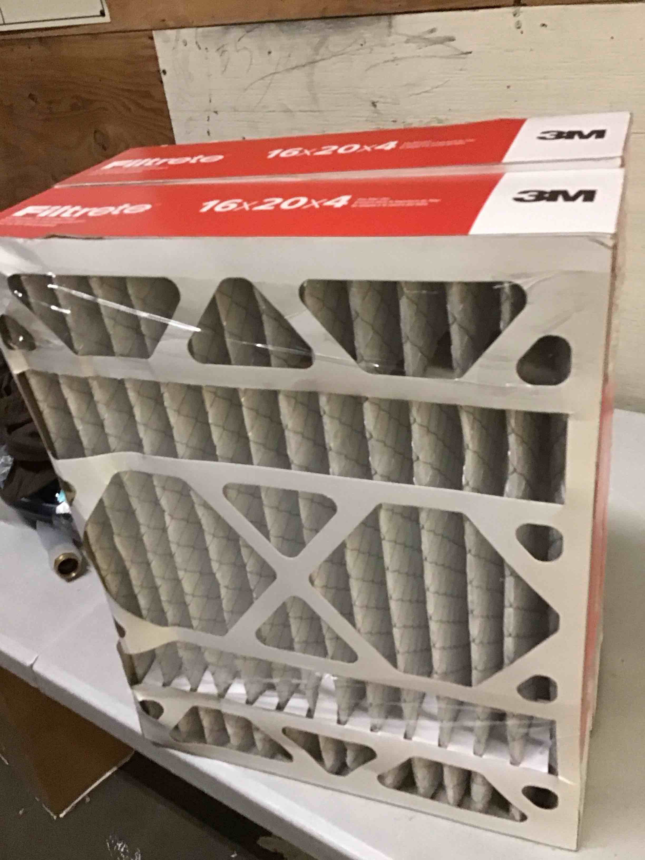 Condition photo showing As Is for filtrete 16-in w x 20-in l x 4-in merv 11 1000 mpr allergen defense electrostatic pleated air filter (2-pack)