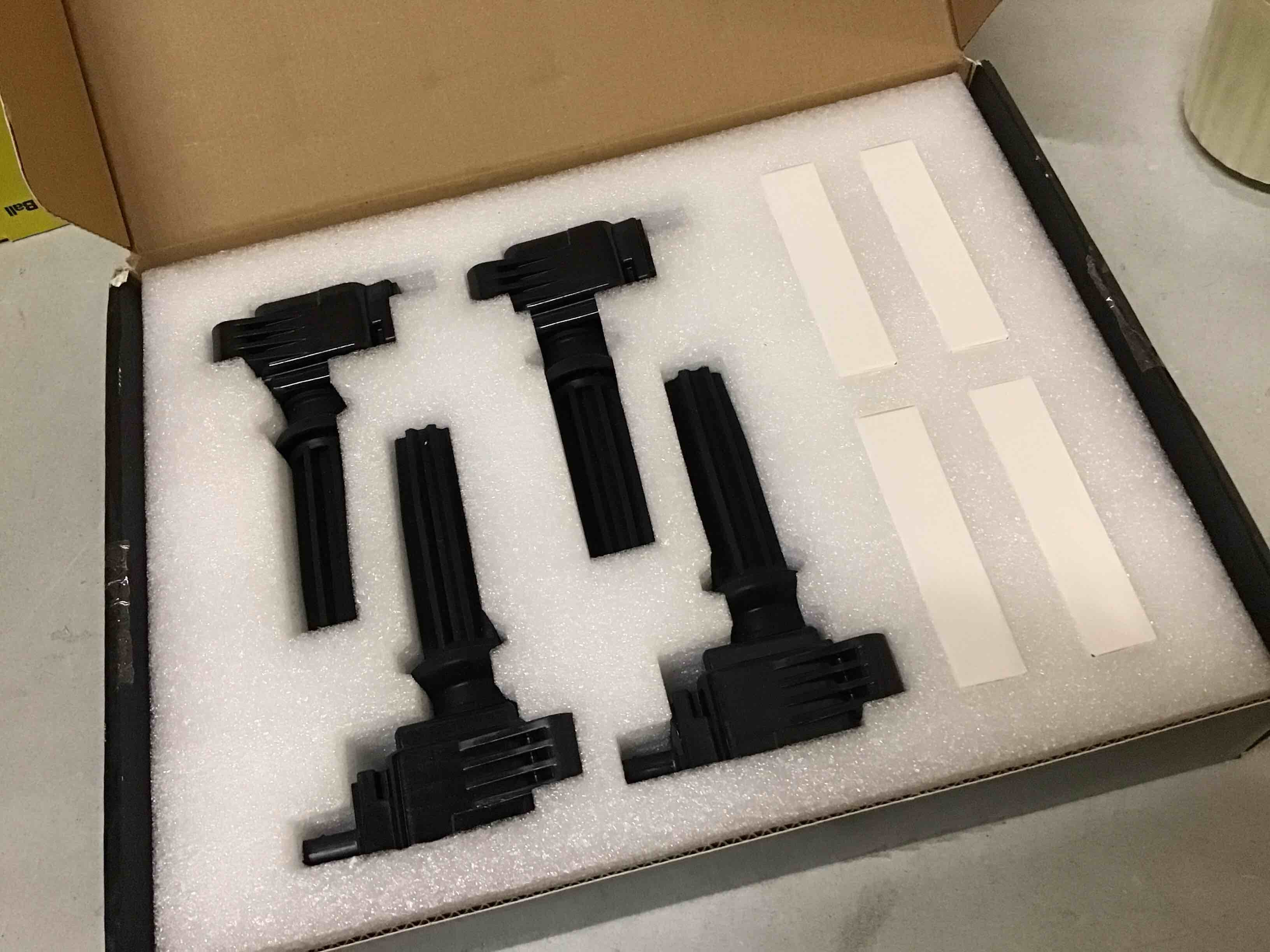 Condition photo showing Good Condition for eccpp 4 ignition coils with 4 iridium spark plugs uf670+94372 for ford for lincoln 2013-2019 escape 2015-2018 focus 2013-2020 fusion 2012-2019 explorer edge taurus mkt mkc 2.0 2.3 l4 uf670 dg546 133327-5373-1719092361 standard