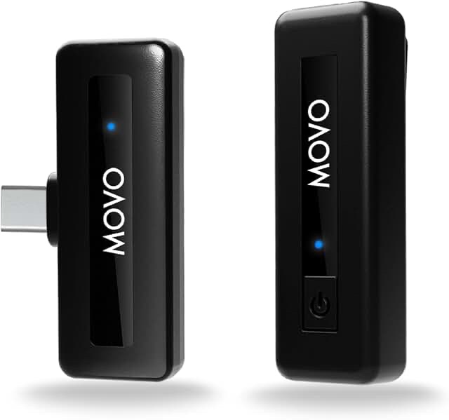 movo wireless mini uc usb-c wireless microphone for android - lavalier mic for android phones, laptops, ipad pro, and more