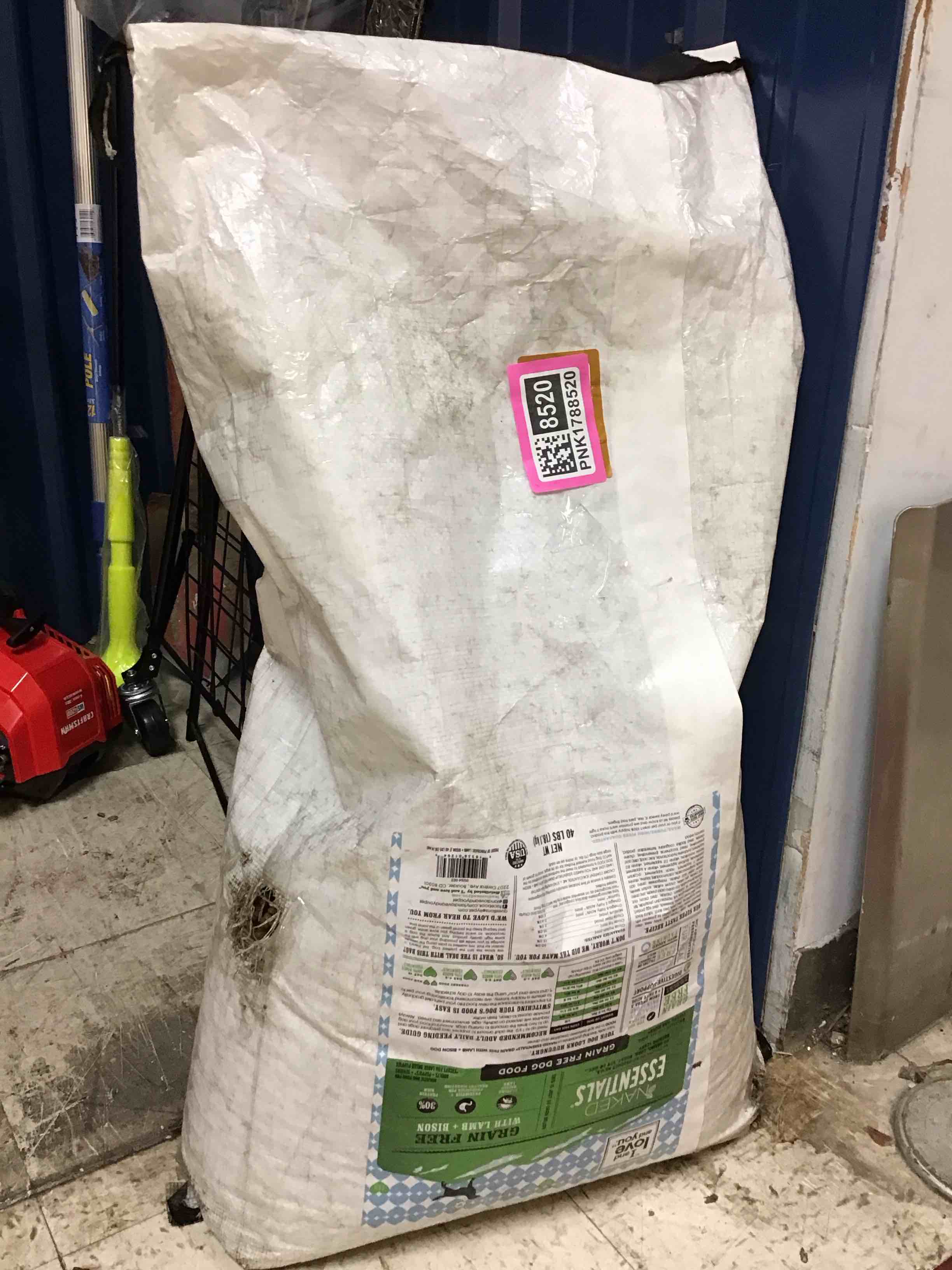 Condition photo showing As Is for i and love and you naked essentials dry dog food - lamb + bison - high protein, real meat, no fillers, prebiotics + probiotics, 40lb bag lamb + bison 40 pound (pack of 1)