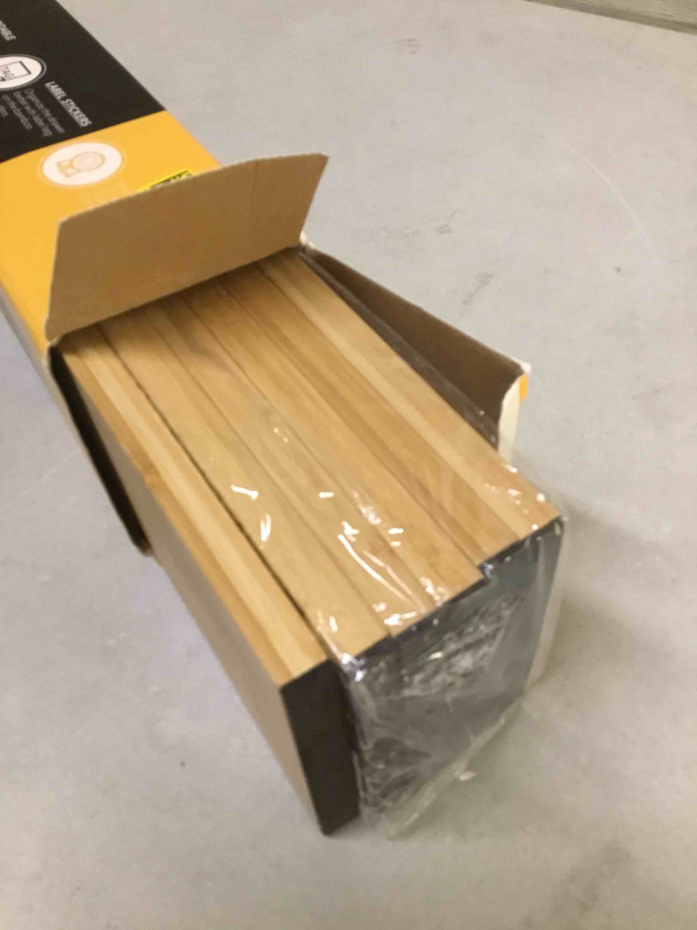 Condition photo showing New/Like New for spaceaid bamboo dresser drawer dividers 6 pack, 4.65“ high adjustable 12.5“-17” drawer organizers, expandable organization for clothing, clothes, dressers, natural 4.65''h, 12.5''-17''l natural