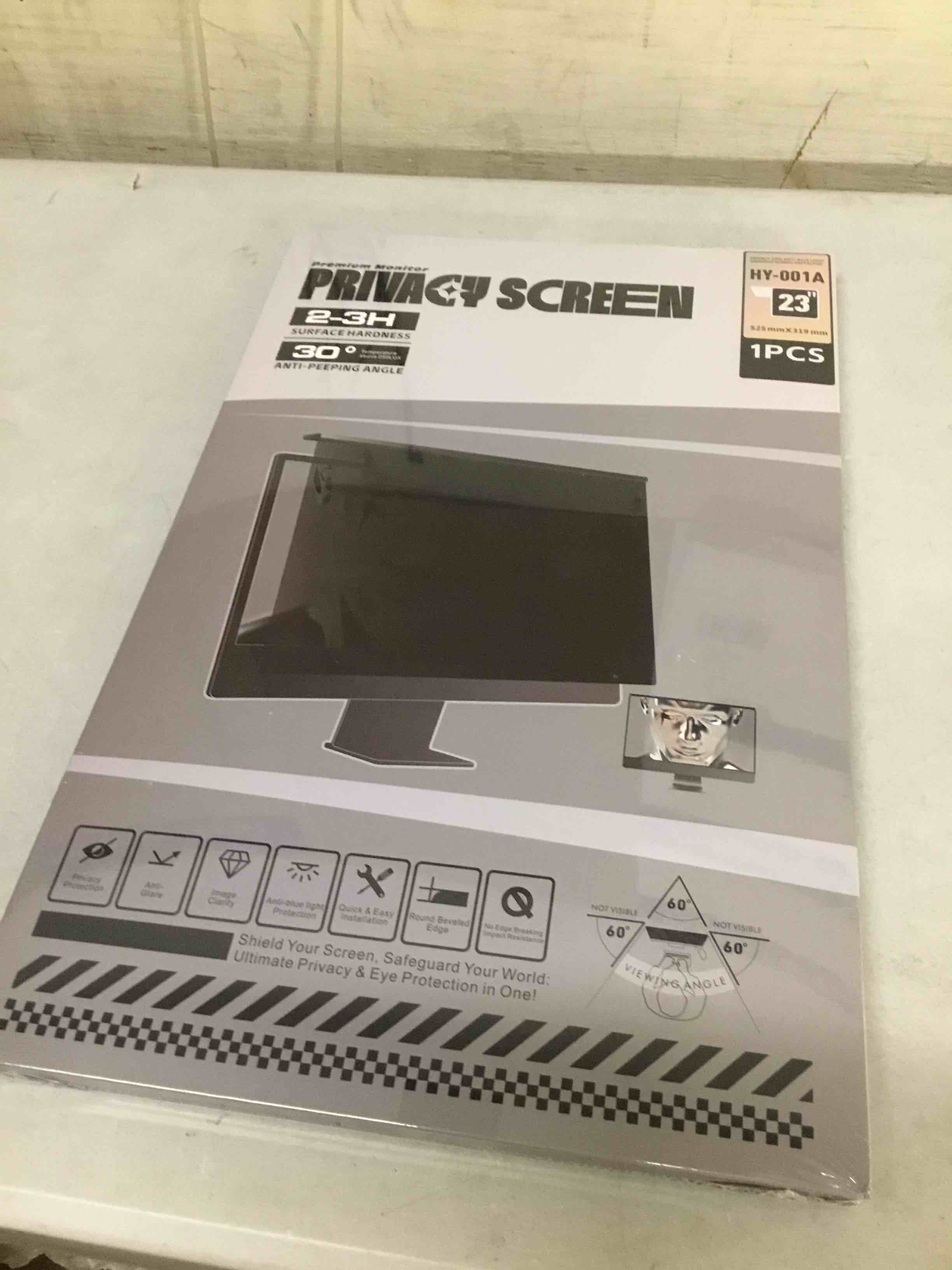 Condition photo showing New/Like New for magnetic 23 inch privacy screen for computer monitor 16:9 aspect ratio, 23in removable anti glare filter, blue light blocking privacy shield eye protection, hanging anti spy desktop pc protector 23'' privacy filter (16:9)