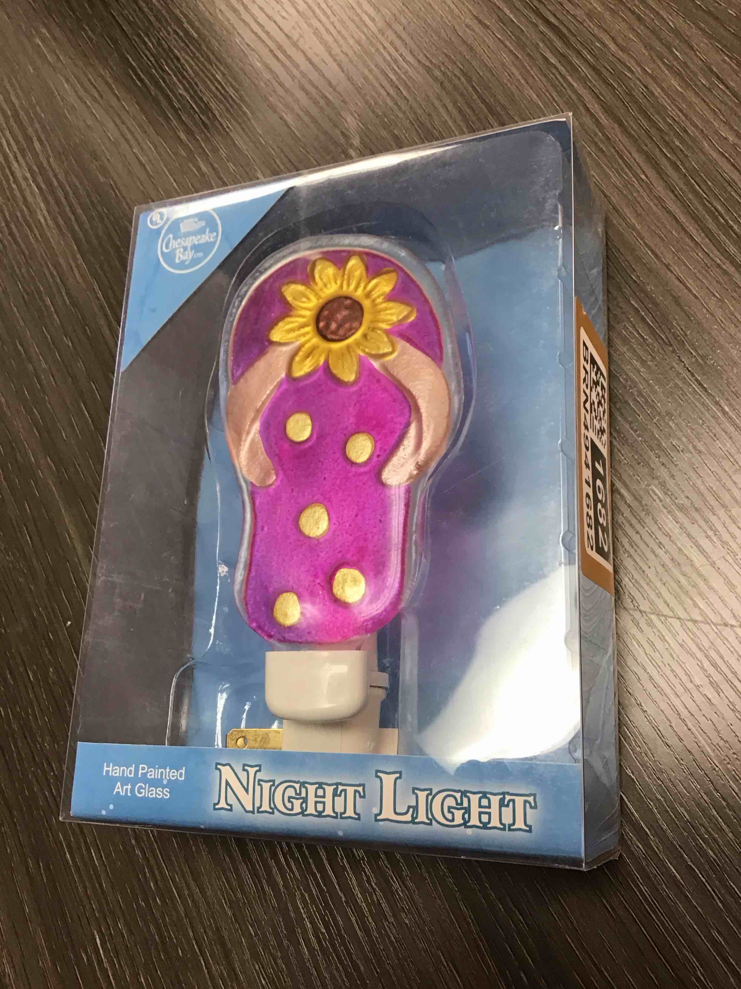 Condition photo showing New/Like New for box hand painted art glass night light