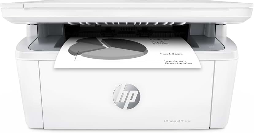 HP - LaserJet M140w Wireless Black and White Laser Printer - White