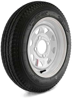 Kenda Tires 12139 4-Hole High Speed Spoked Rim Design Trailer Tire Assembly - 480-12 Tire Model No. DM412C-4C-I