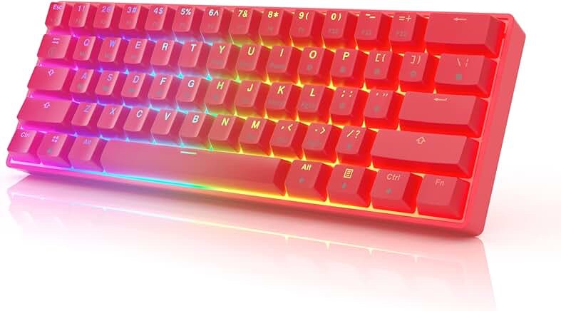 HK Gaming GK61 60% Optical Gaming Keyboard Red
