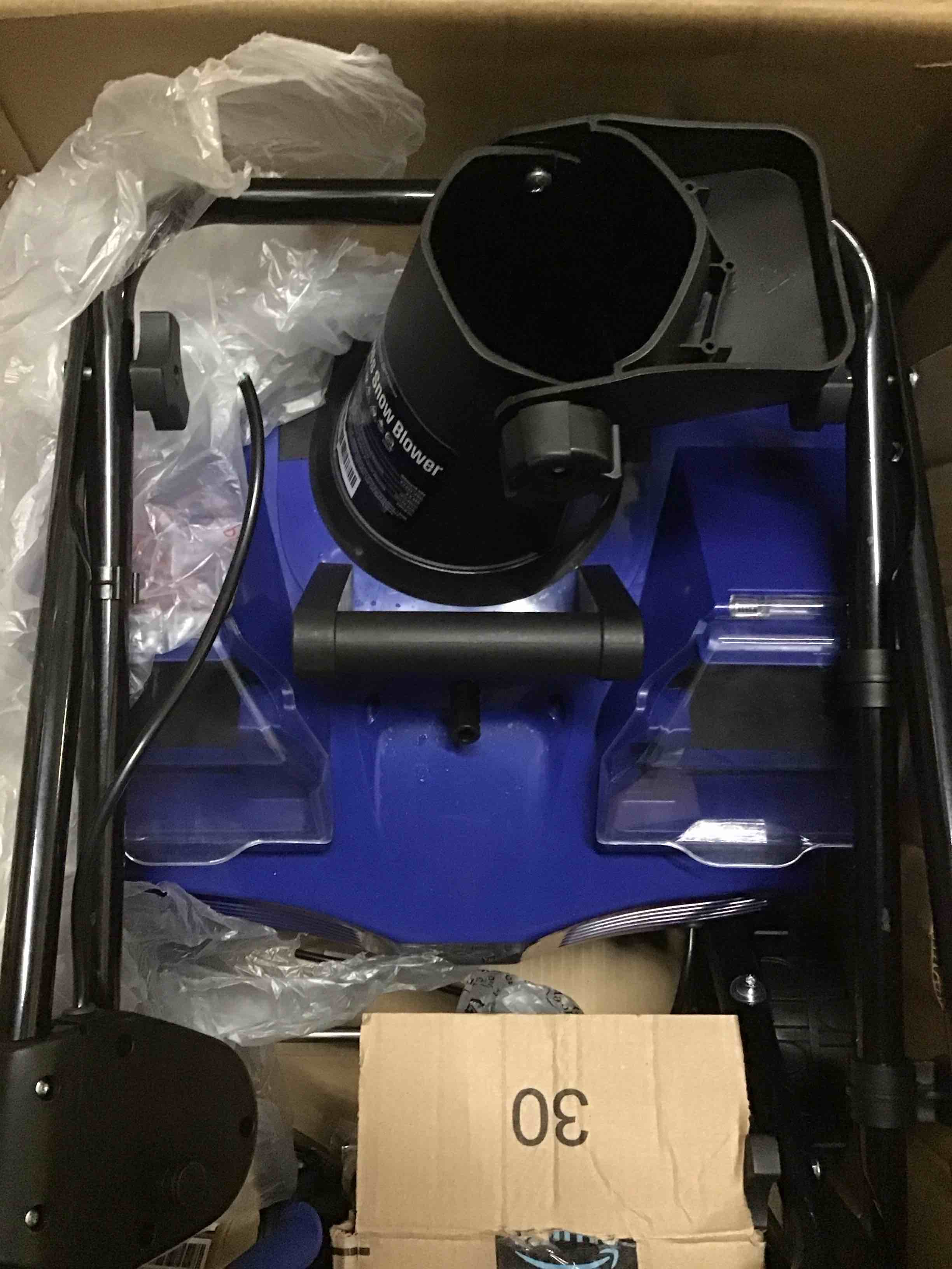 Condition photo showing As Is for Westinghouse WSnow18 48V Cordless Snow Blower 18 Inch Kit, Steel Auger, LED Light, 1200W Brushless Motor, 25ft Throwing Distance, Plows 650lbs/min, Compatible with Snow Joe Batteries 18 Inch with Battery/Charger